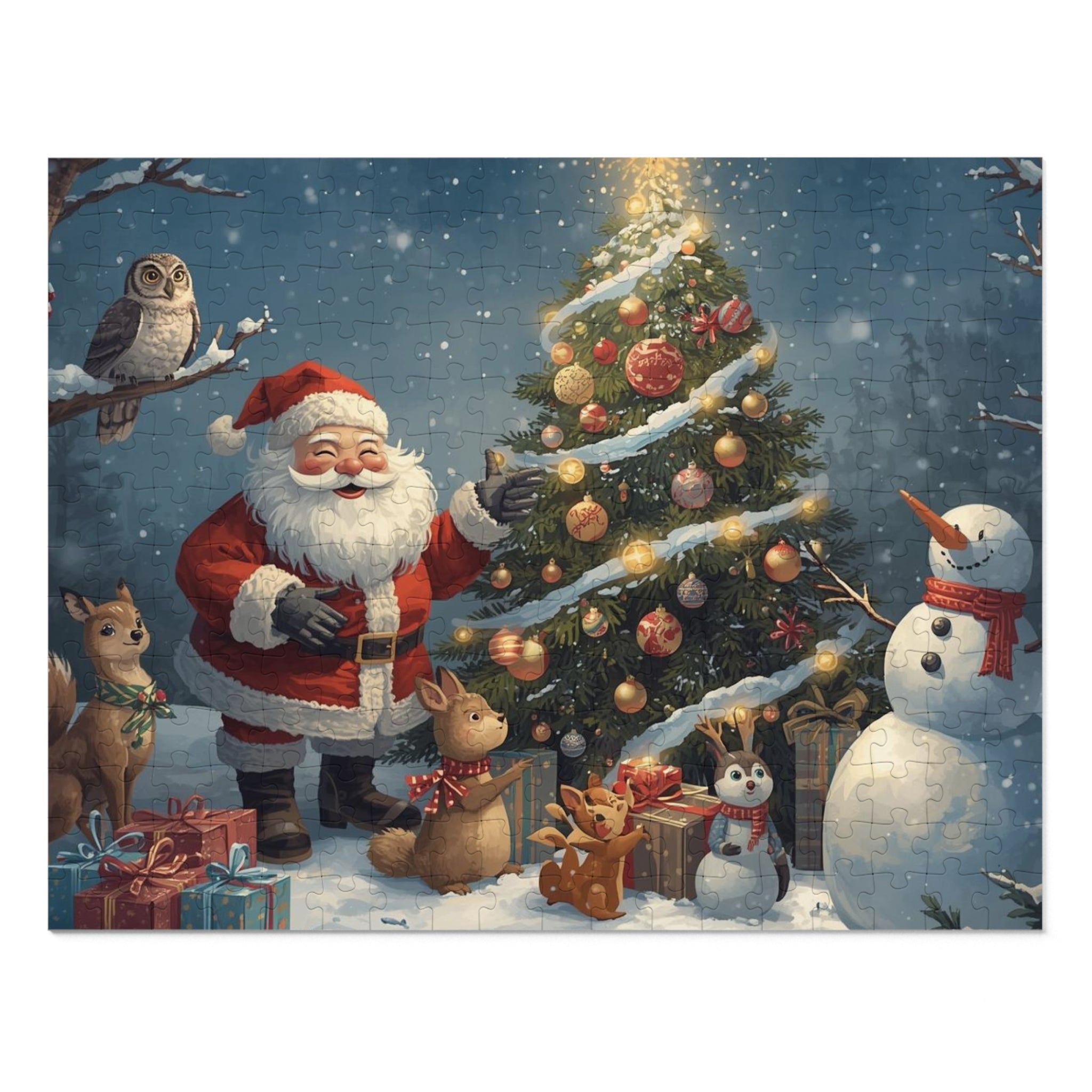 Festliches Weihnachtspuzzle mit Dose