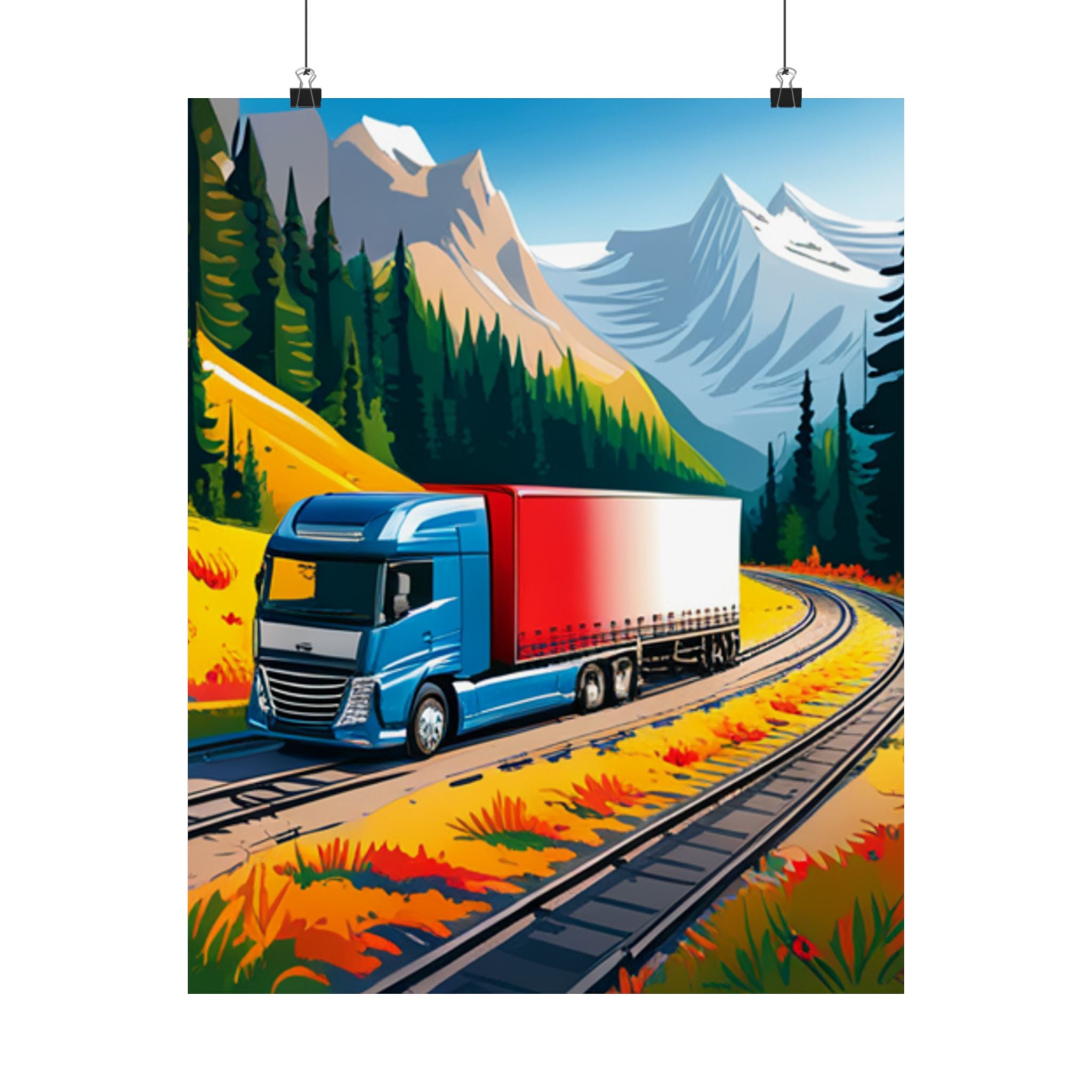 Satin Poster, Wandkunst für Truck-Enthusiasten