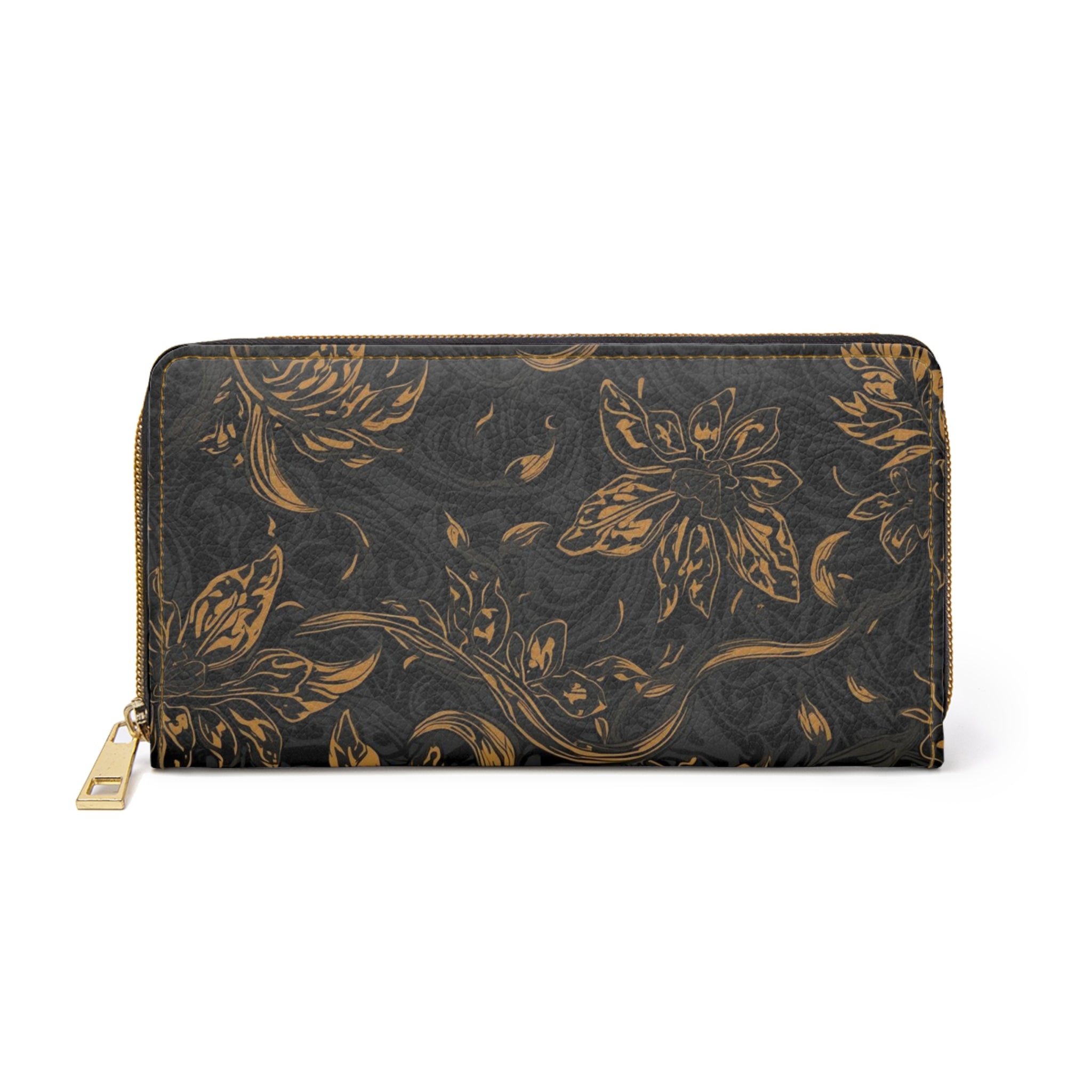 Elegantes Portemonnaie mit floralem Reißverschluss,