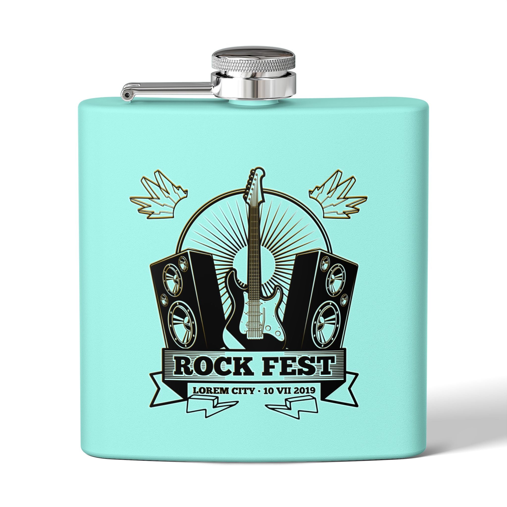 Rock Fest Edelstahl-Flachmann  für Konzerte und Festivals