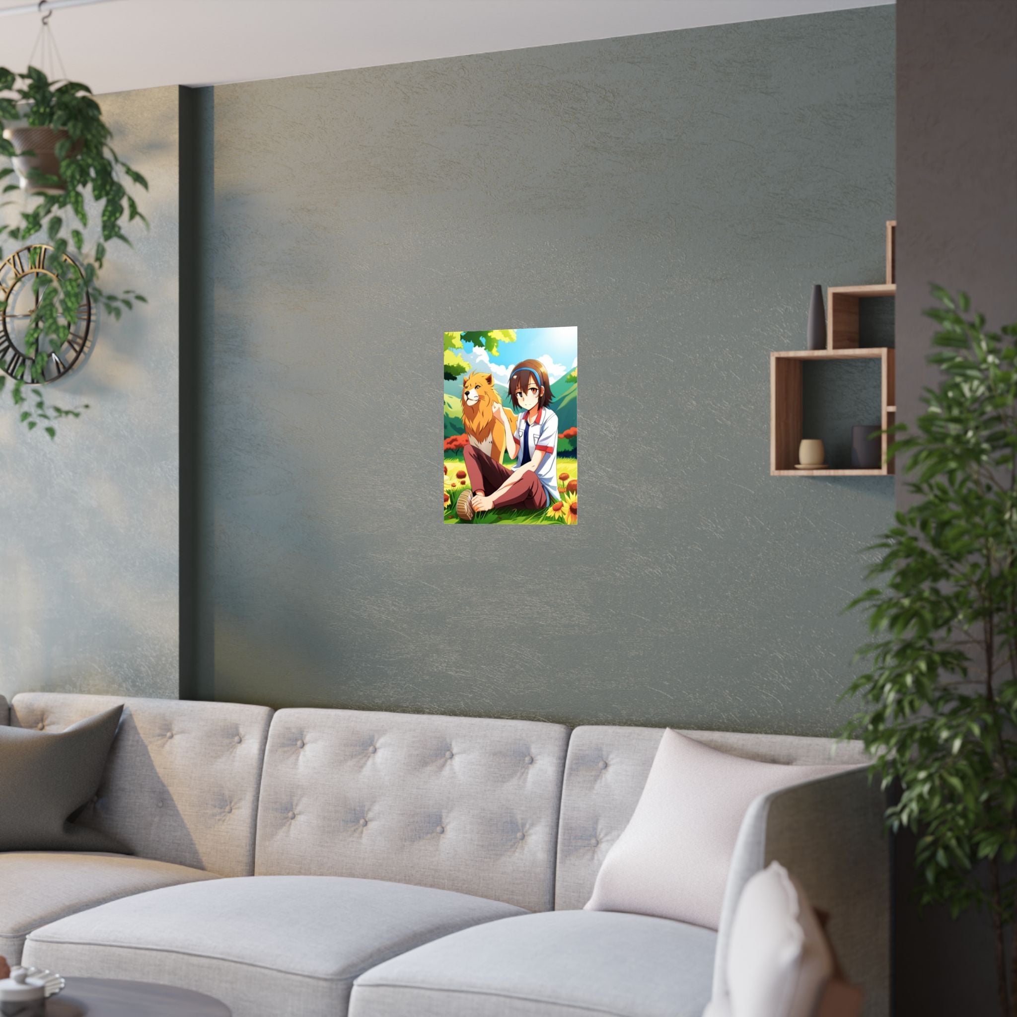 Vibrant Satin Poster Art - Anime Illustration Prints, Wall Art Dekor über das Sofa
