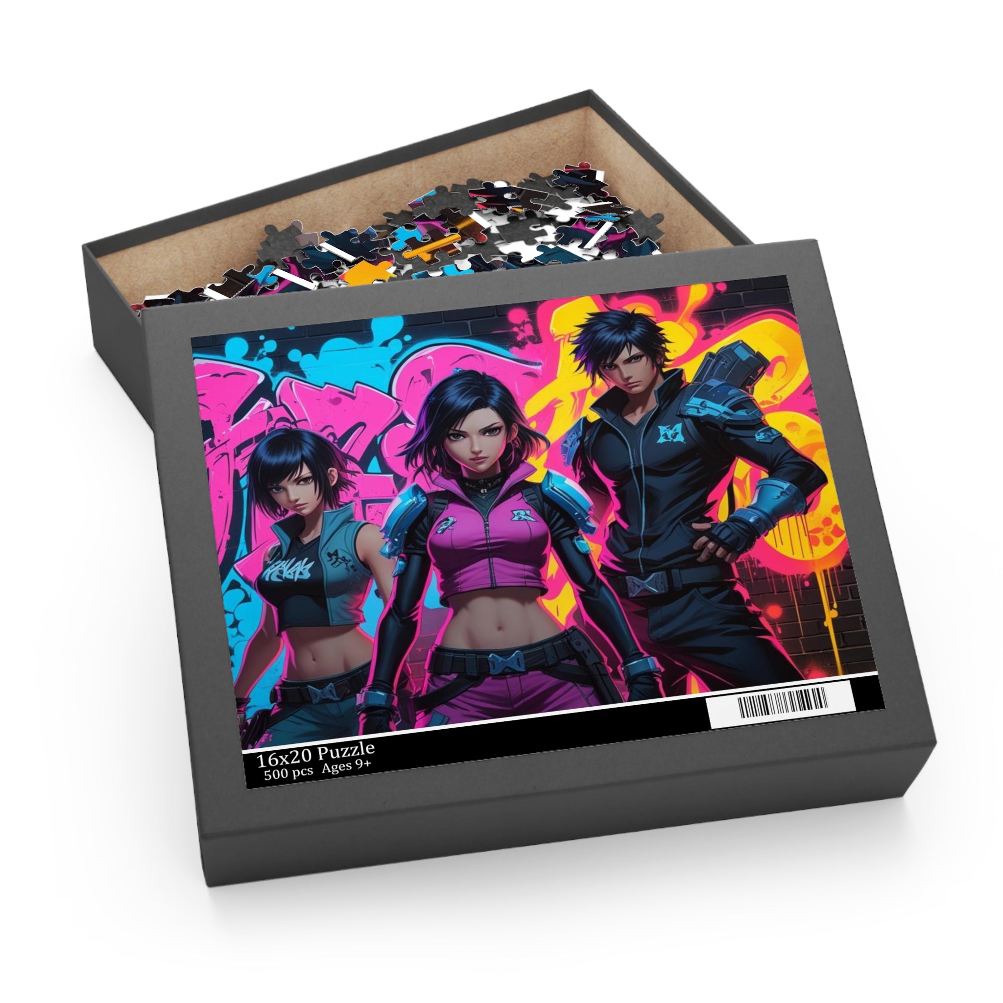 Lebendiges Street-Art-Puzzle 500 Teile für Game Fan in einer Schachtel
