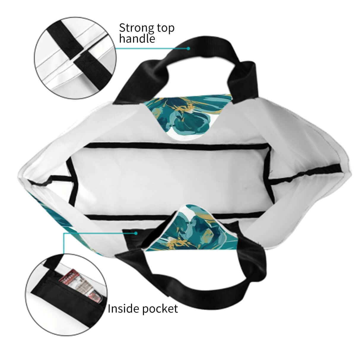 Große Schultertasche für Damen aus Polyester mit starkem Griff und Innentasche, bietet viel Platz, wasserabweisendes Material.