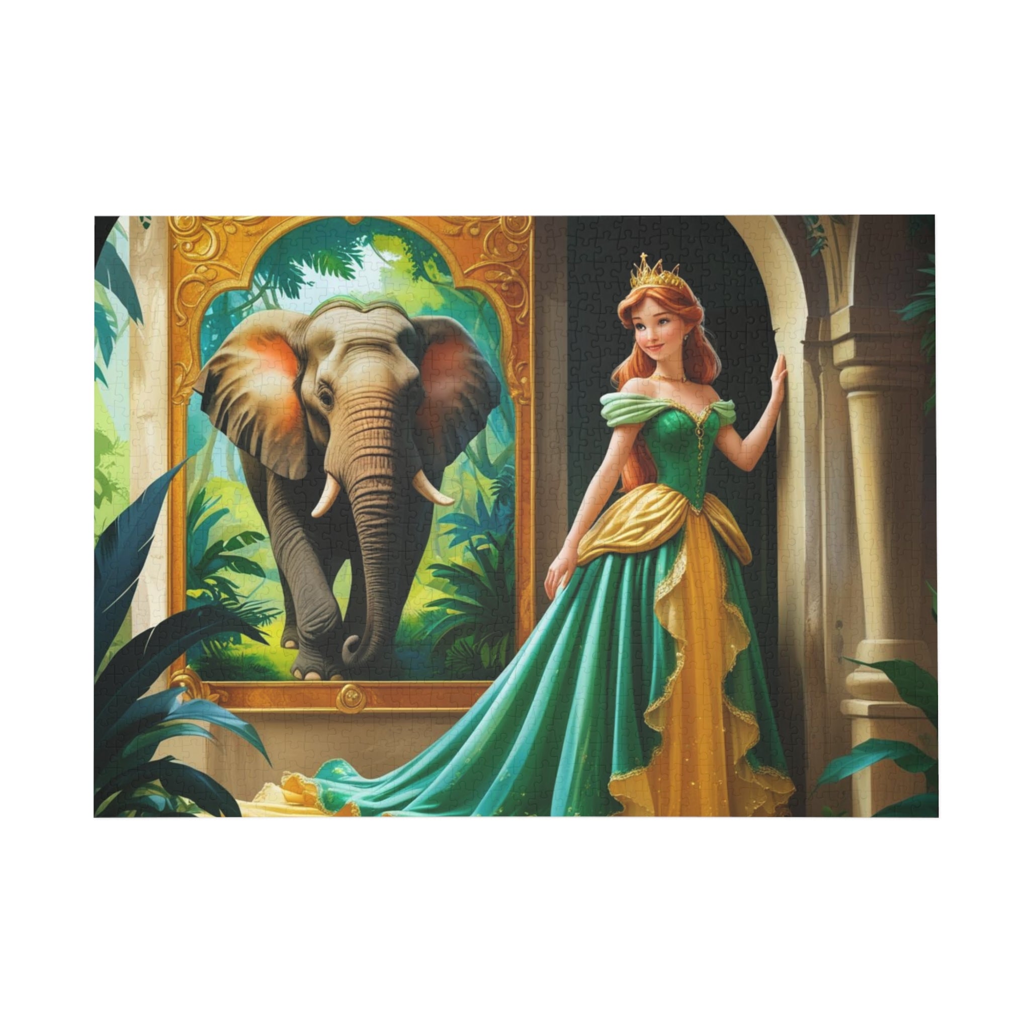 Prinzessinnen- und Elefanten-Puzzle Bezauberndes 1000-teiliges Puzzle