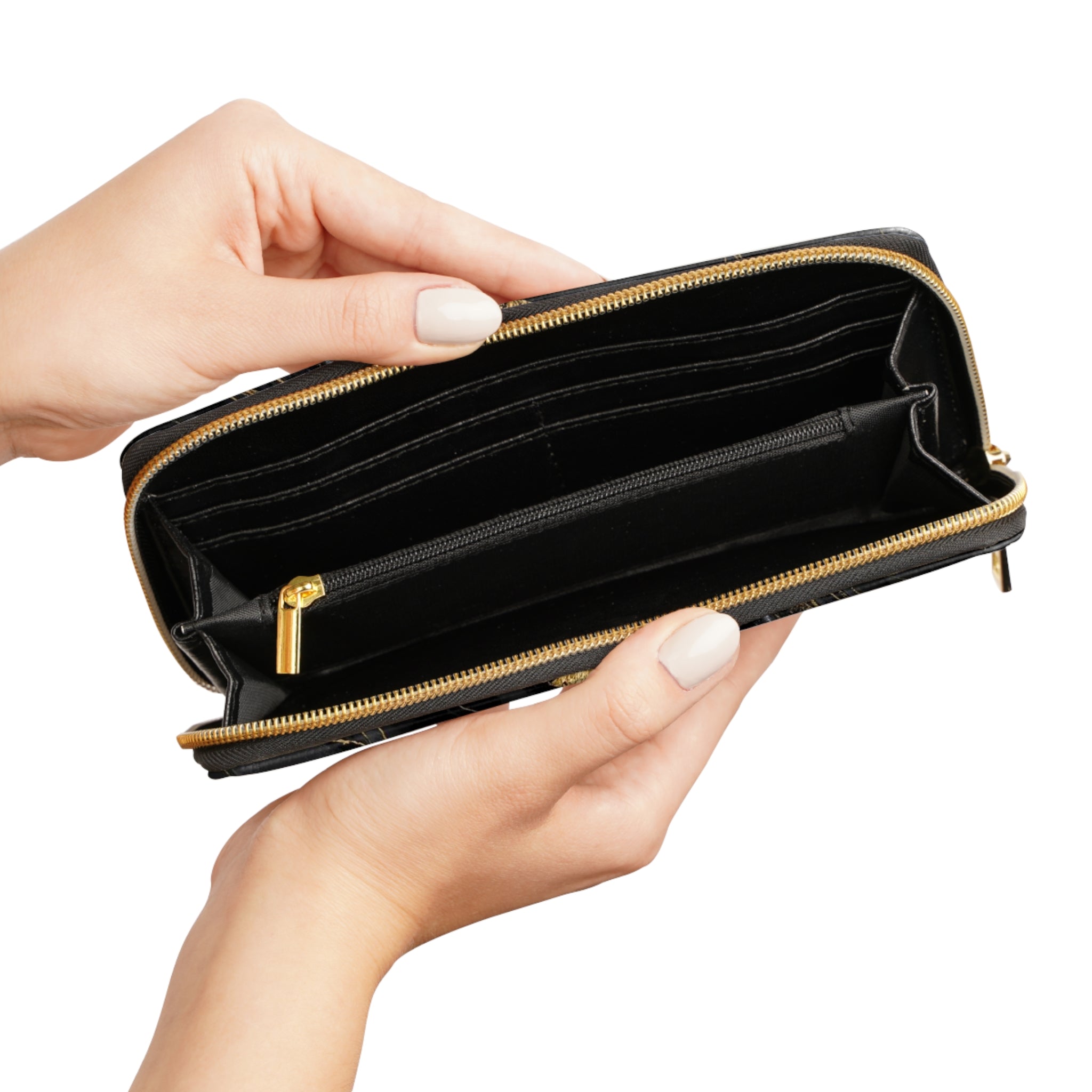 Elegantes Marmor-Reißverschluss-Portemonnaie, stylischer Organizer