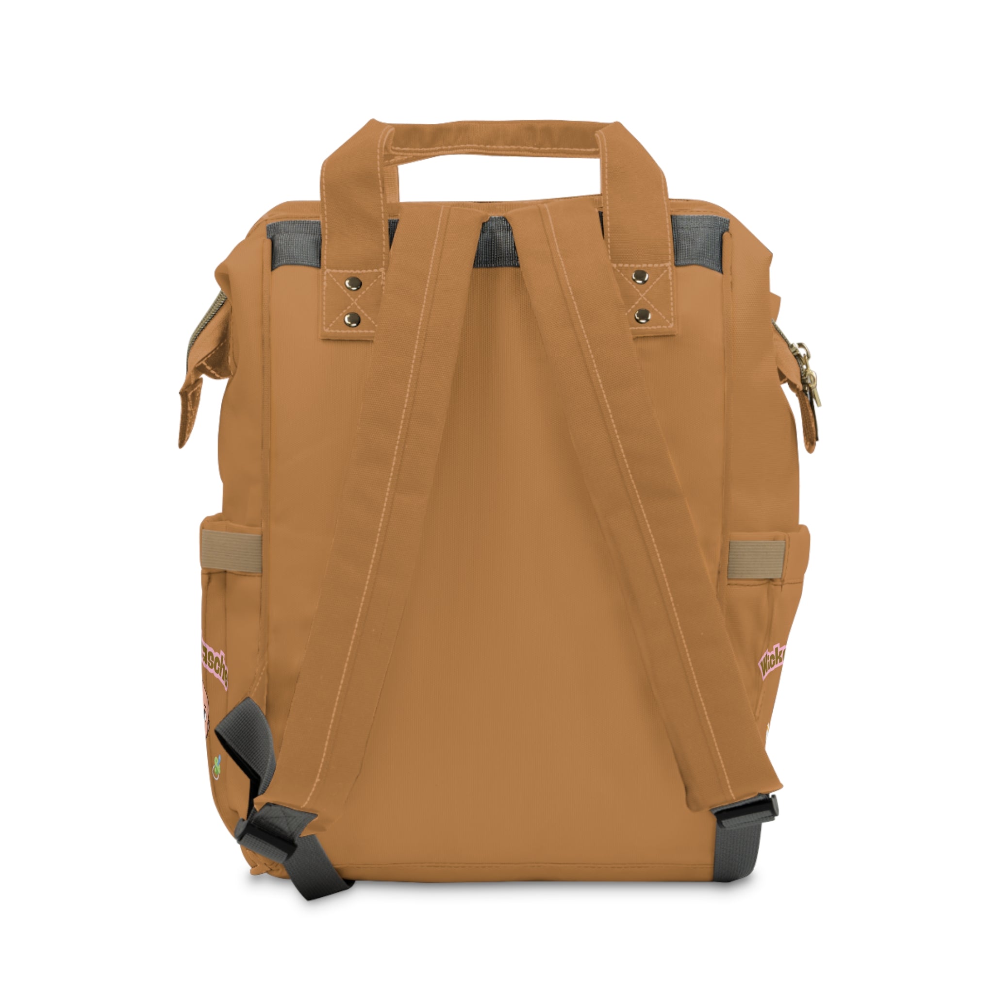 Stylischer multifunktionaler Wickelrucksack  mit ein Baby Design und Sterne in Hellbraun Gurte