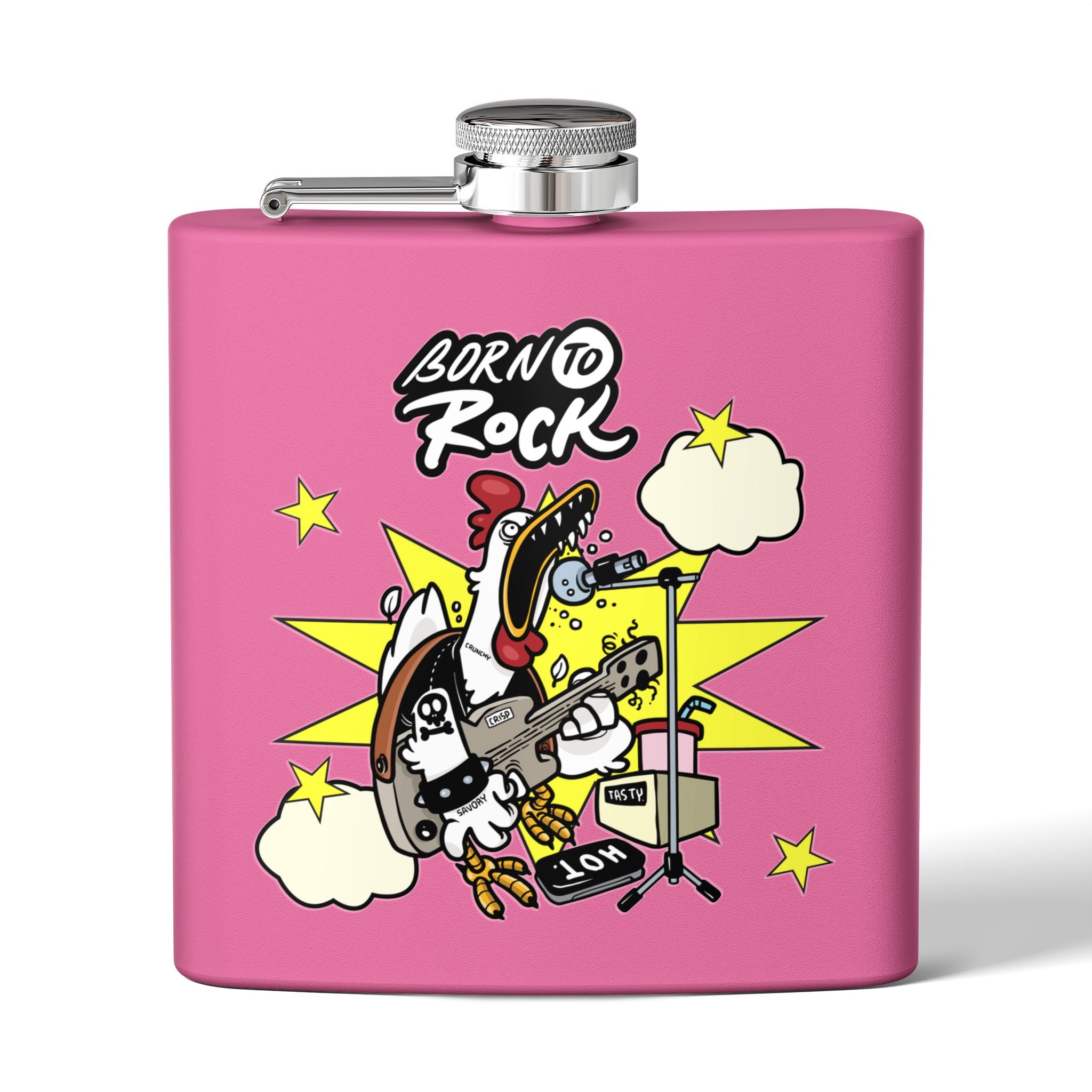 Edelstahl-Flachmann „Born to Rock 170 ml Party zum Thema Musik