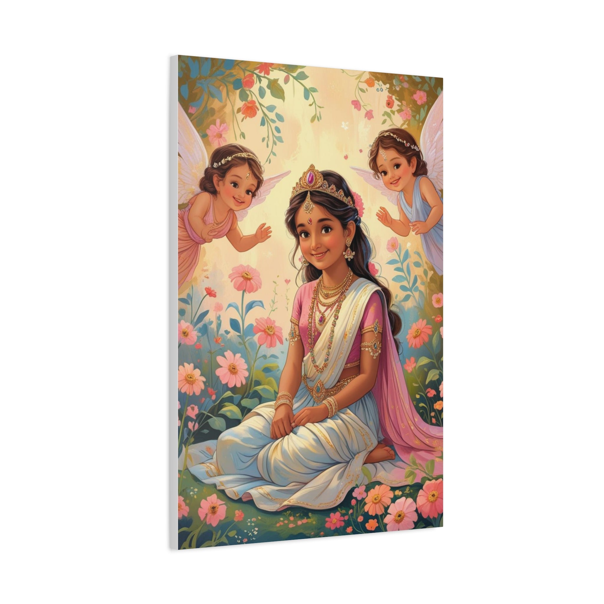 Göttinnen-Kunst auf Leinwand, spirituelle Wanddekoration, Feenprinzessin-Kunstwerk seitich