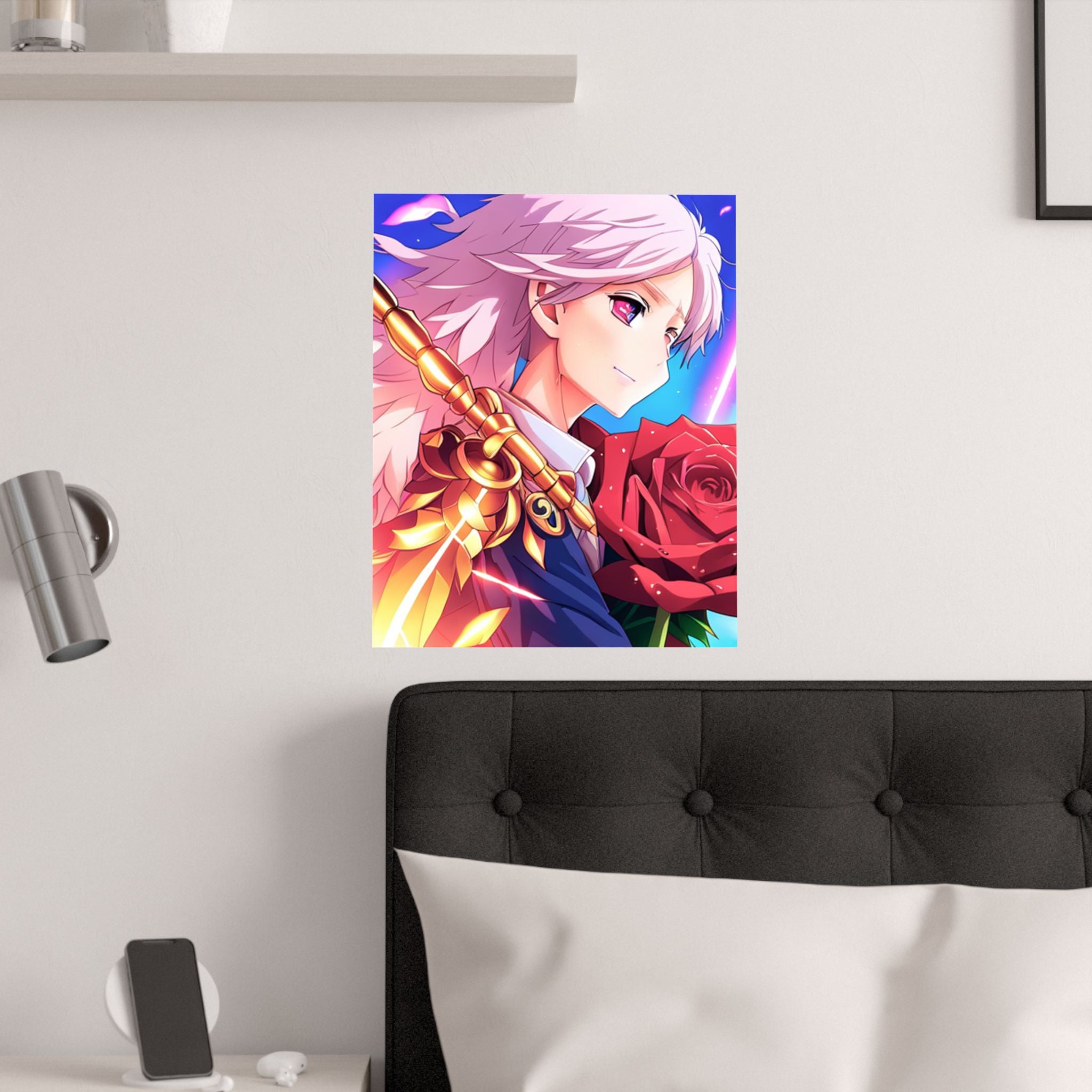 Lebendiger Satin Poster Kunstdruck, Anime Wanddekoration für das Kinderzimmer über das Bett