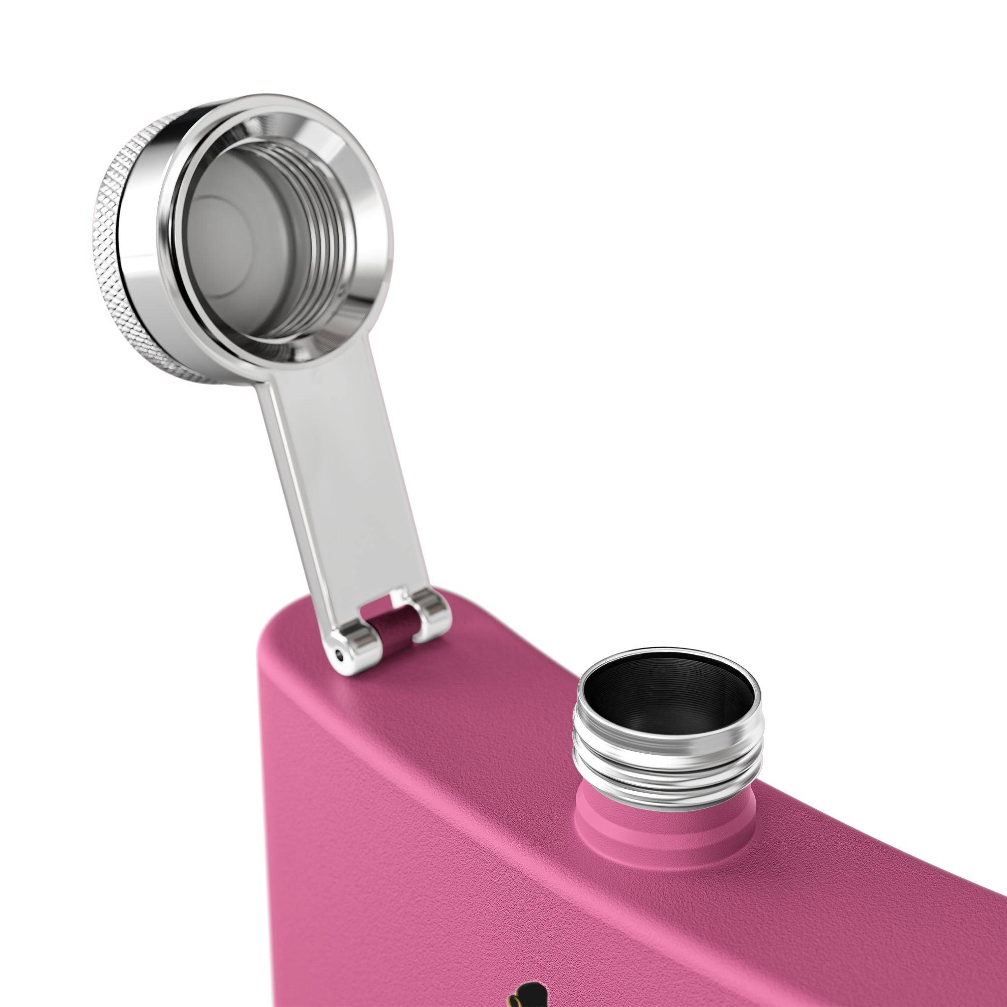 Edelstahl-Flachmann mit Rock 'n' Roll-Motiv Totenkopf- und Gitarren-Design      pink Verschluss