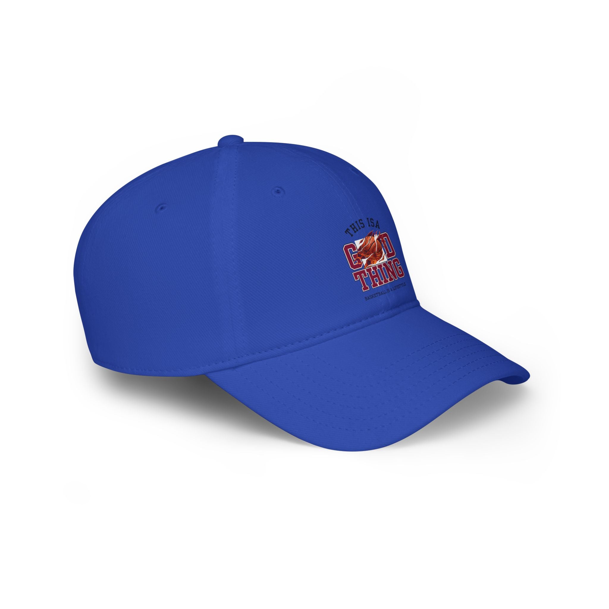 Low Profile Baseball Cap n der Farbe Blau mit ein Design  seitlich