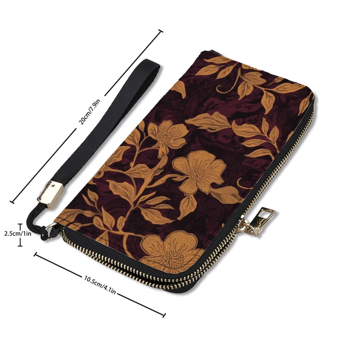 Clutch-Geldbörse für Damen mit floralem Design, hergestellt aus hochwertigem PU-Stoff, doppelseitiger UV-Druck, 4,1"x7,9" Größe.