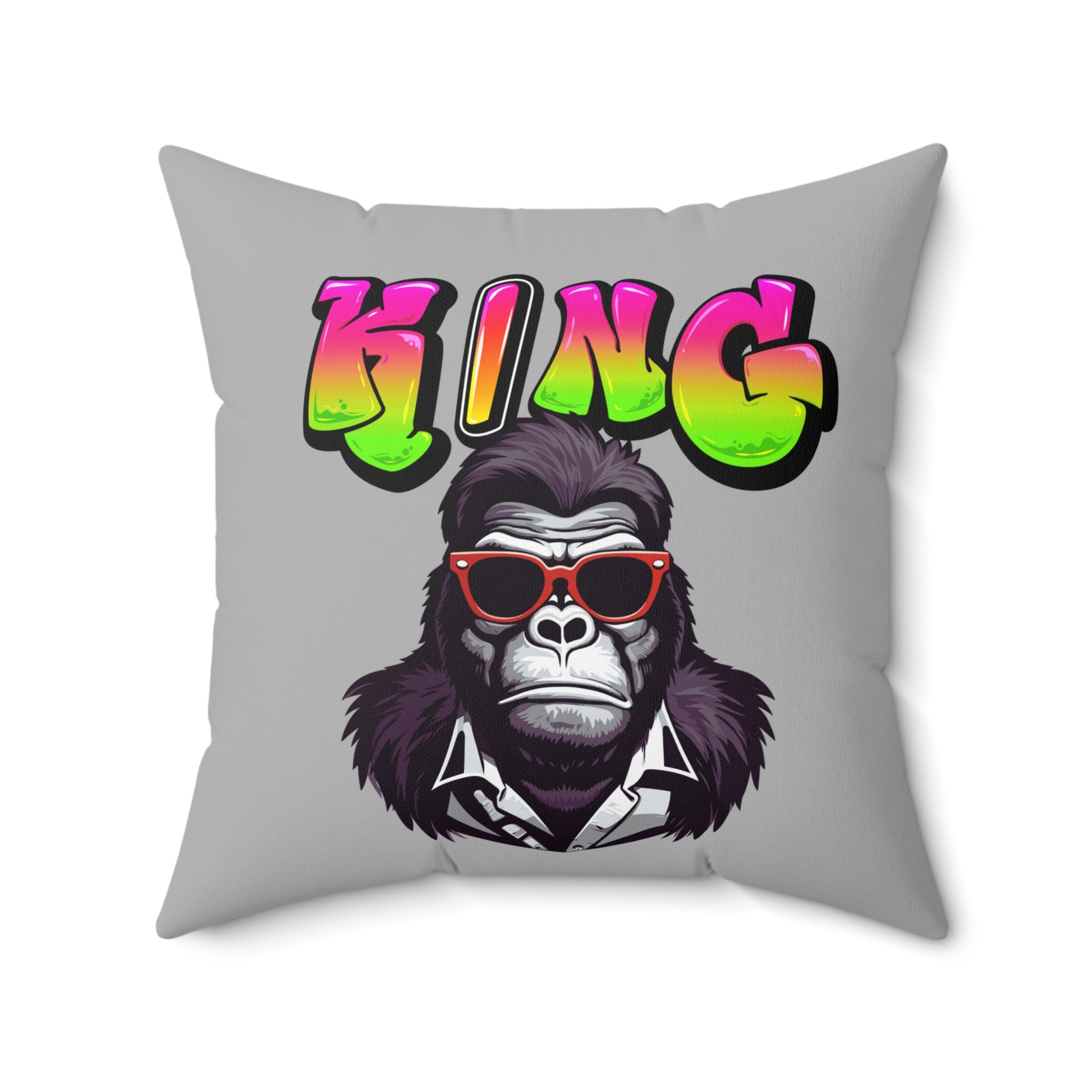 Cooles Gorilla King Kissen, Lustiges Wohndekor, Wurfkissen für Tierliebhaber grau