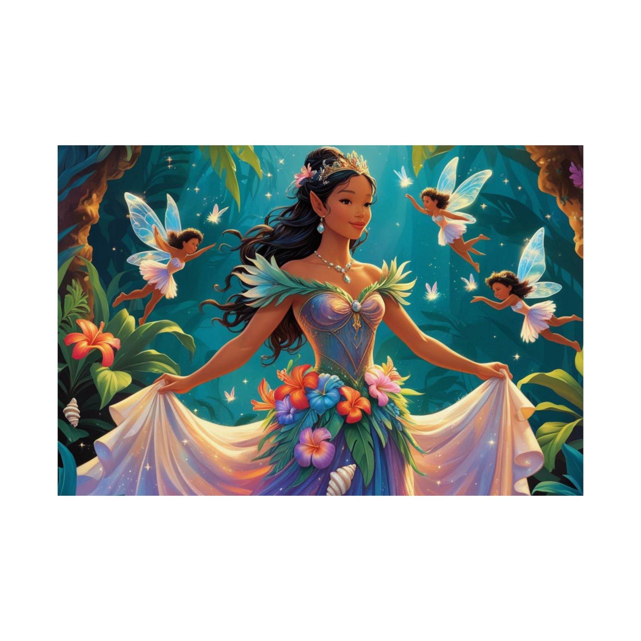 Zauberhafter Feen-Wandkunstdruck, Verträumtes Wohndekor Fantasy Design