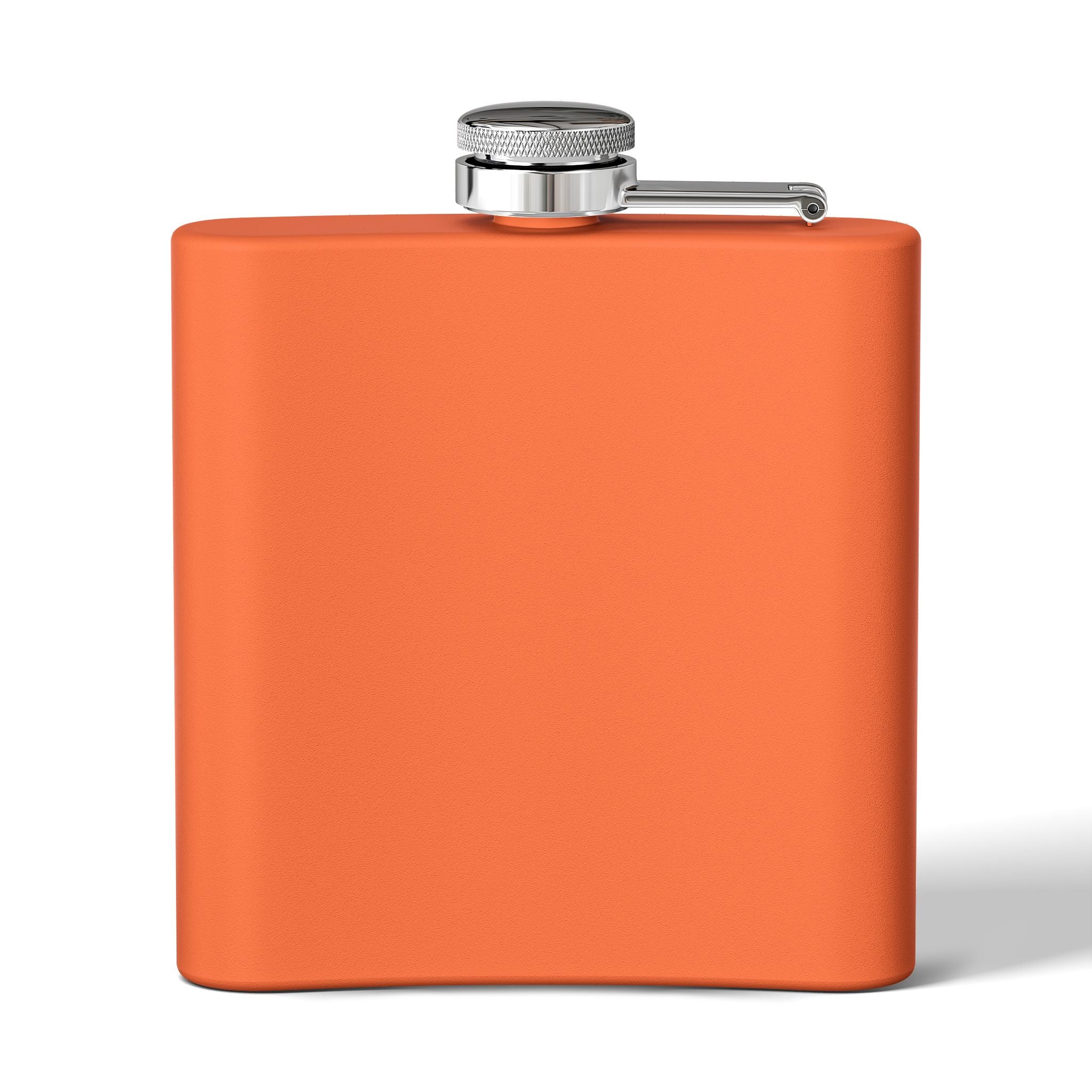 Rodeo-Flachmann aus Edelstahl Cowboy-Geschenk orange Rückenansicht