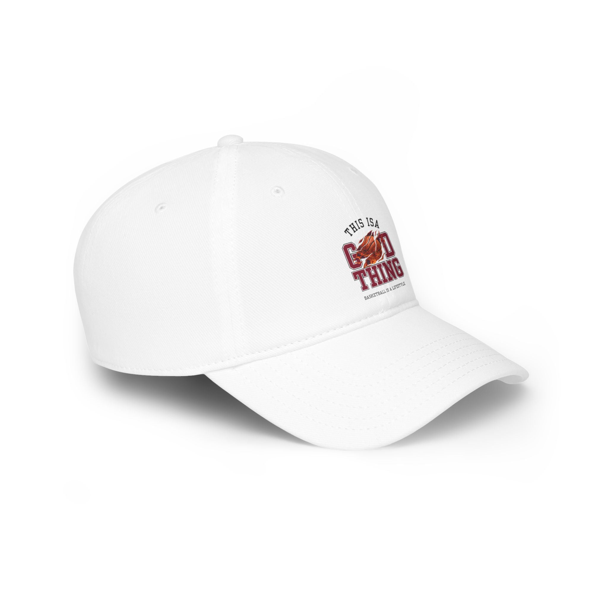 Low Profile Baseball Cap n der Farbe Weiss mit ein Design