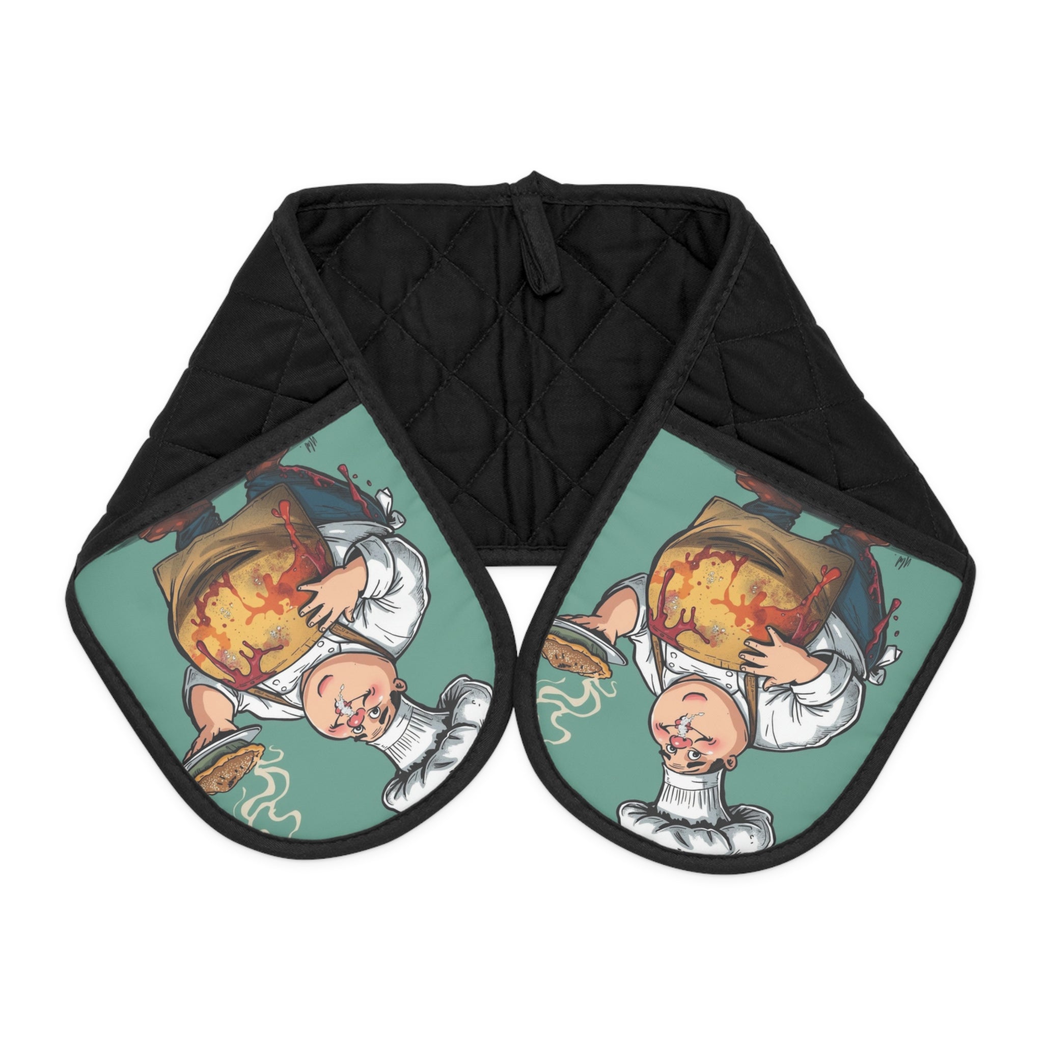 Süße Ofenhandschuhe mit skurrilem Design