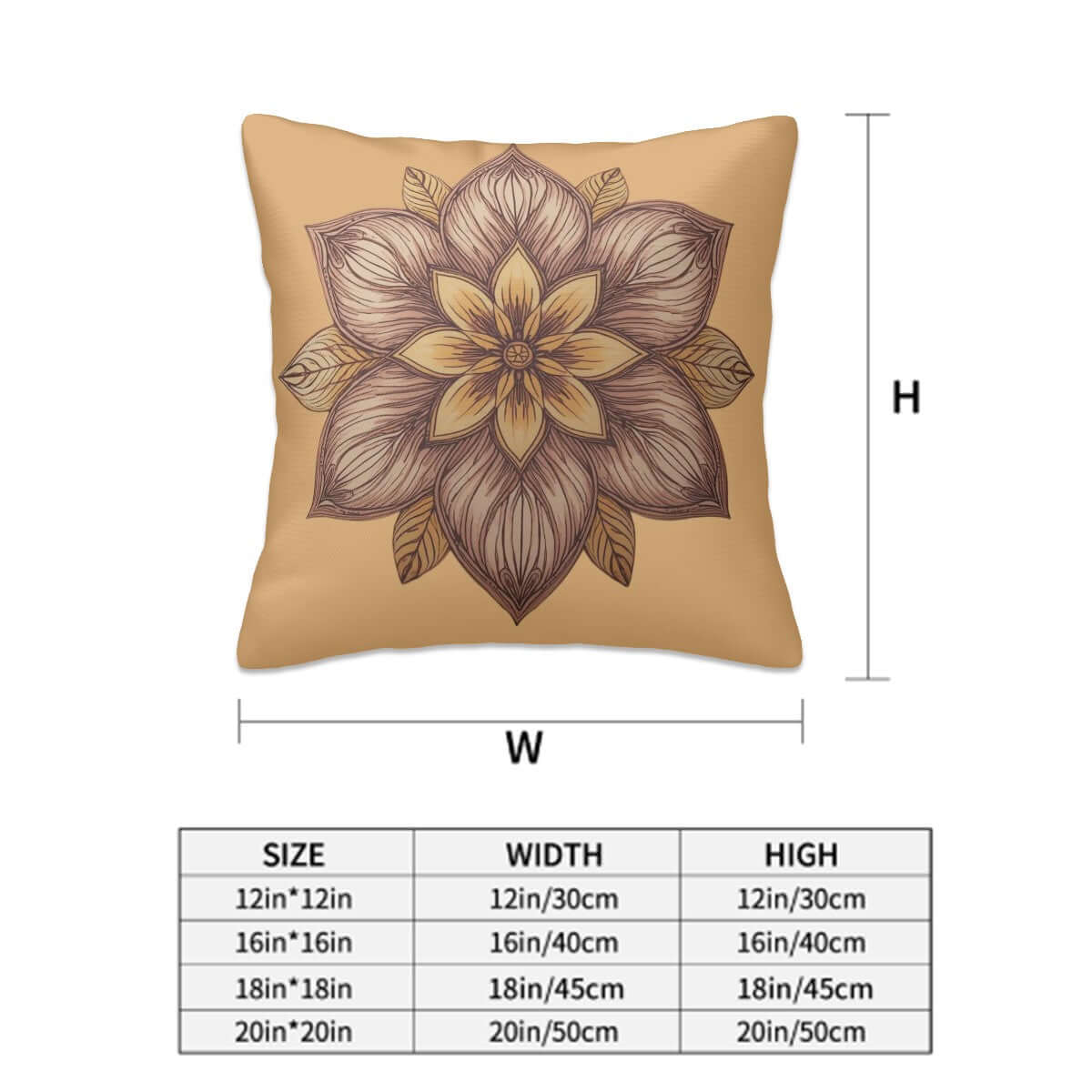 Ganzjahres-Kissenbezüge, 4er-Set aus Polyester mit floralem Design, vier Größen verfügbar: 12"x12", 16"x16", 18"x18", 20"x20".