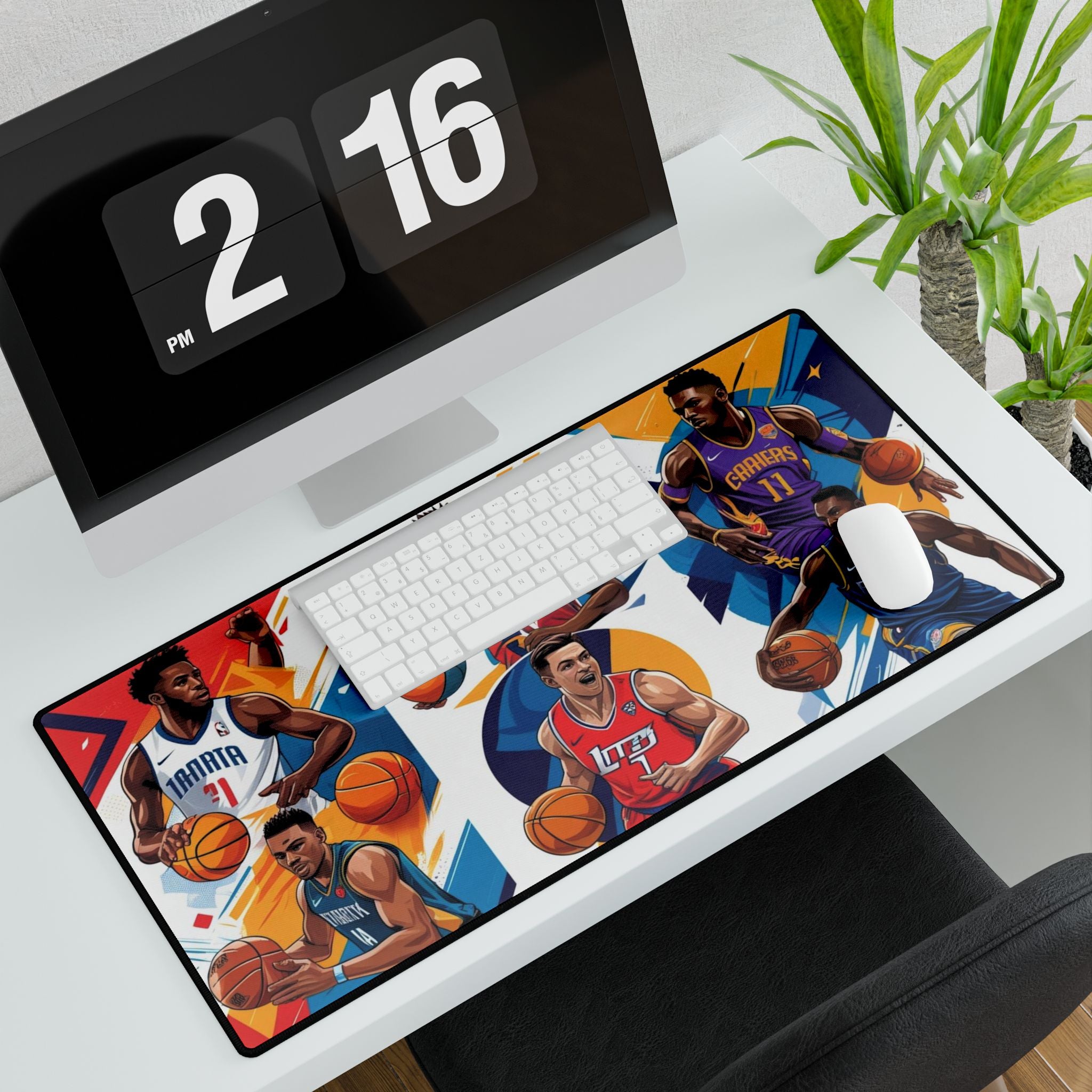 Schreibtischmatten mit Basketball-Motiven für Sportliebhaber auf dem Tisch