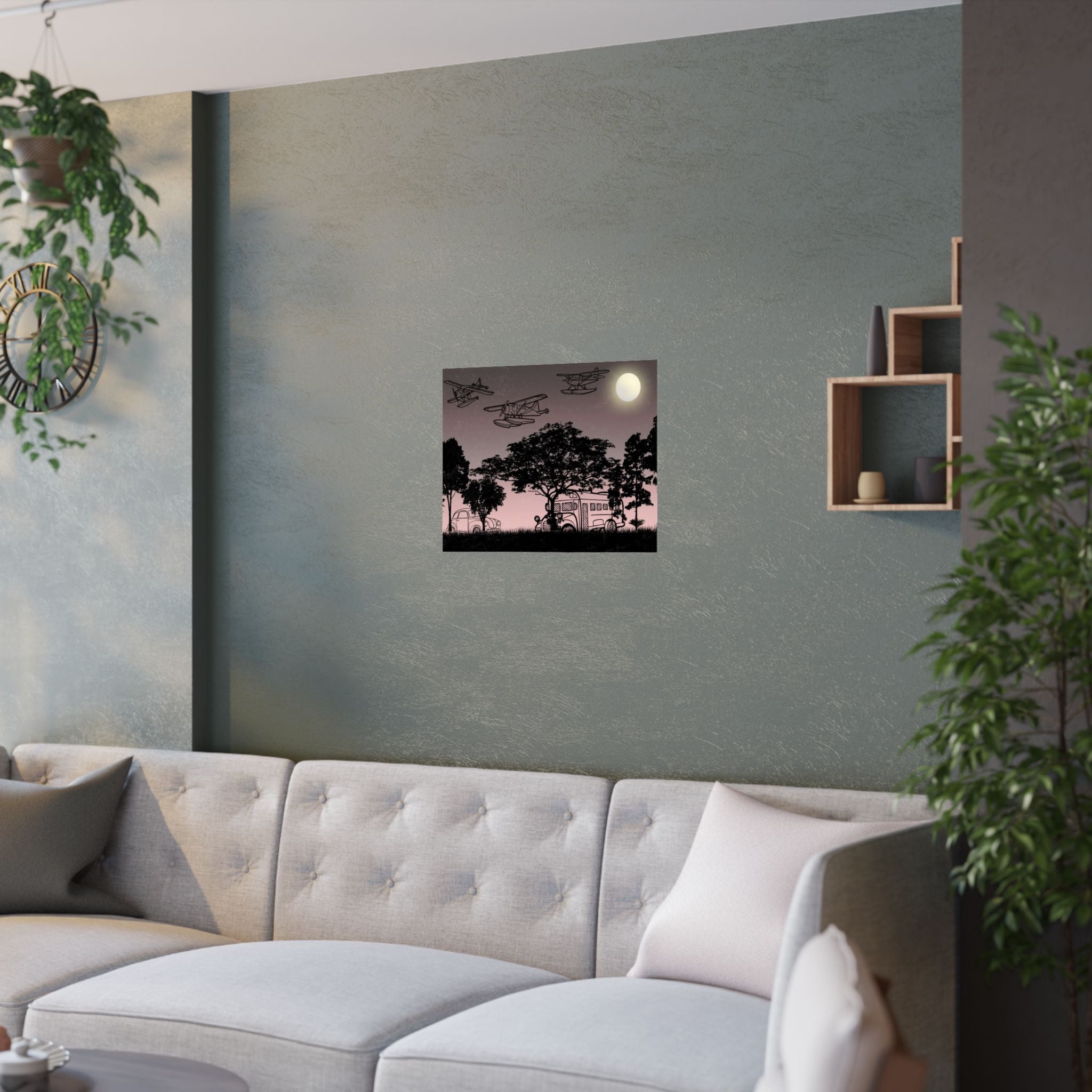 Schatten Vintage Flugzeug Wand Kunstdruck Poster über das Sofa