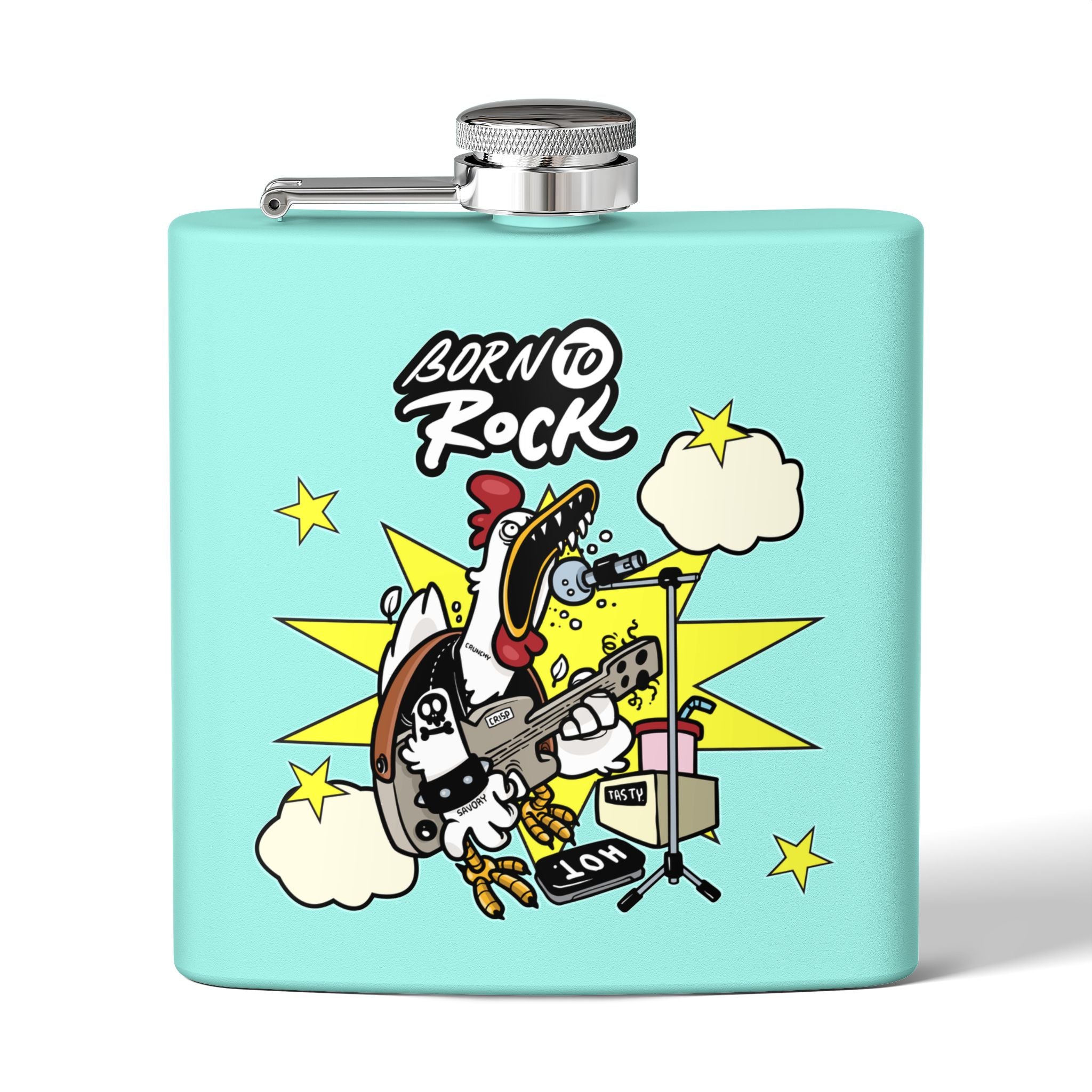 Edelstahl-Flachmann „Born to Rock 170 ml Party zum Thema Musik