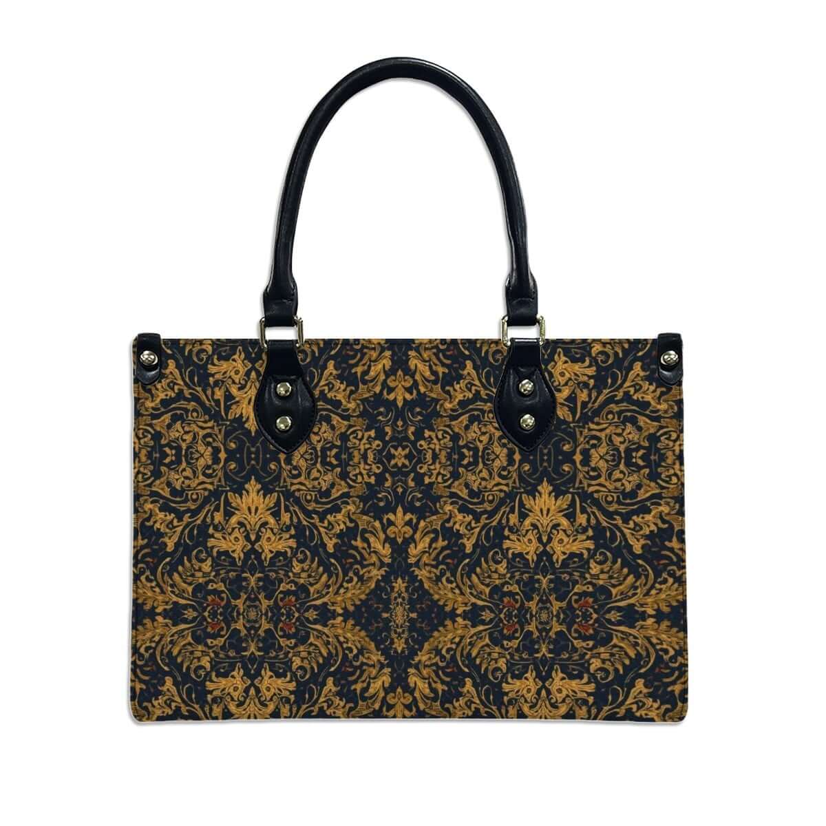 PU Tote Bag for Women with decorative pattern, black interior, handles, and zipper, featuring UV printing. Details für PU-Tragetasche für Damen ansehen.