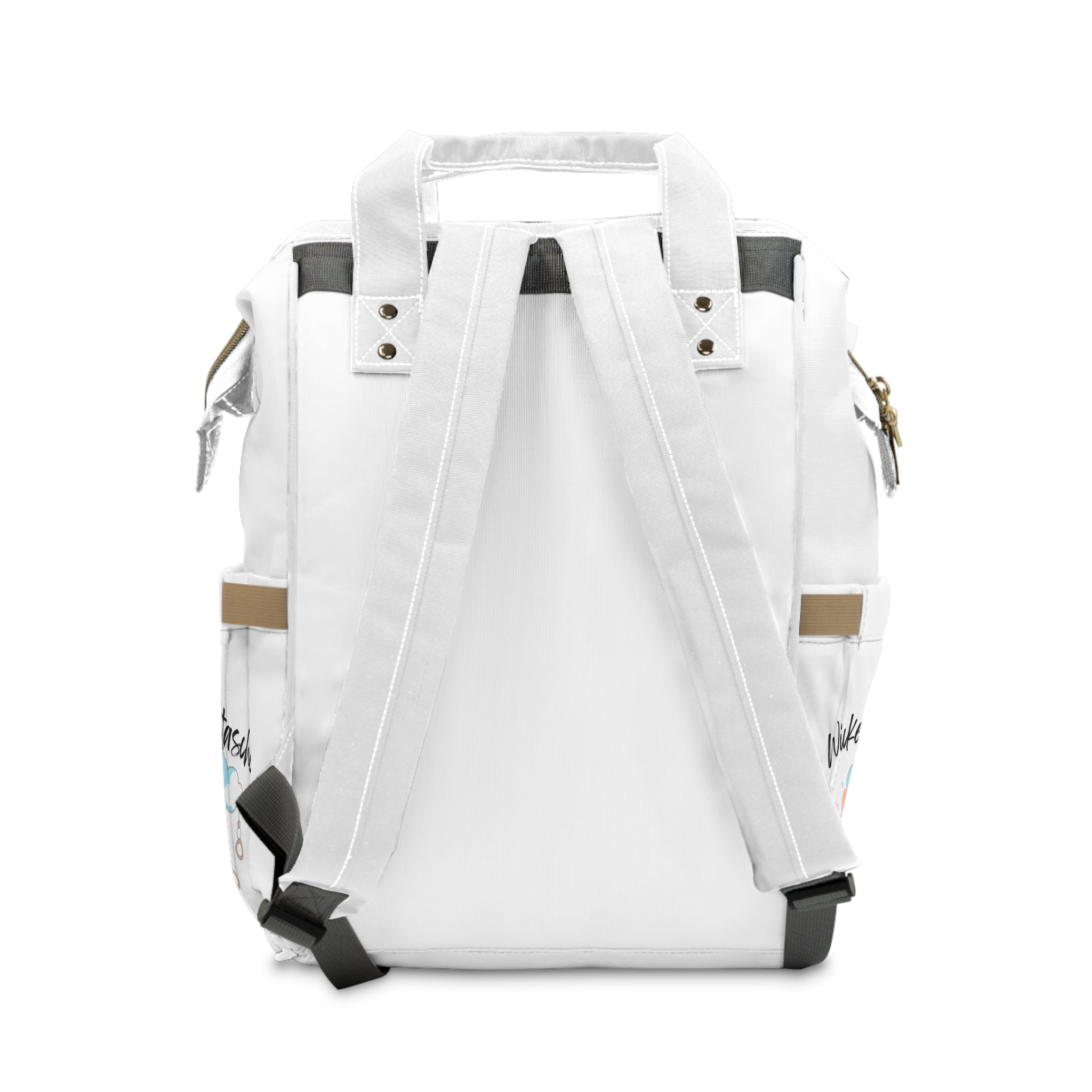 Love You Wickelrucksack – Stylische & funktionelle Babytasche für Eltern in Weiß Rückenansicht