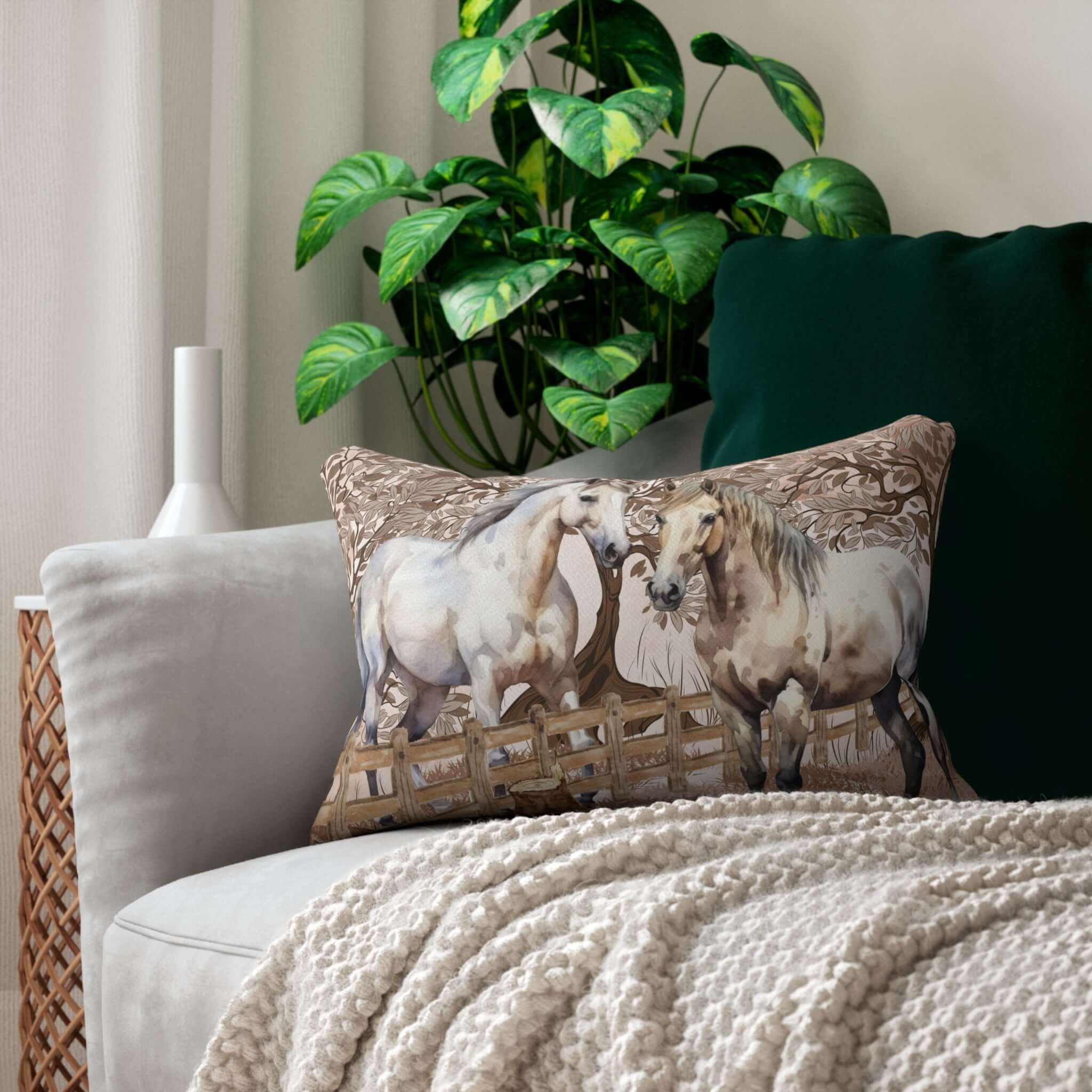 Details für Lendenkissen mit Pferderanch Motiv