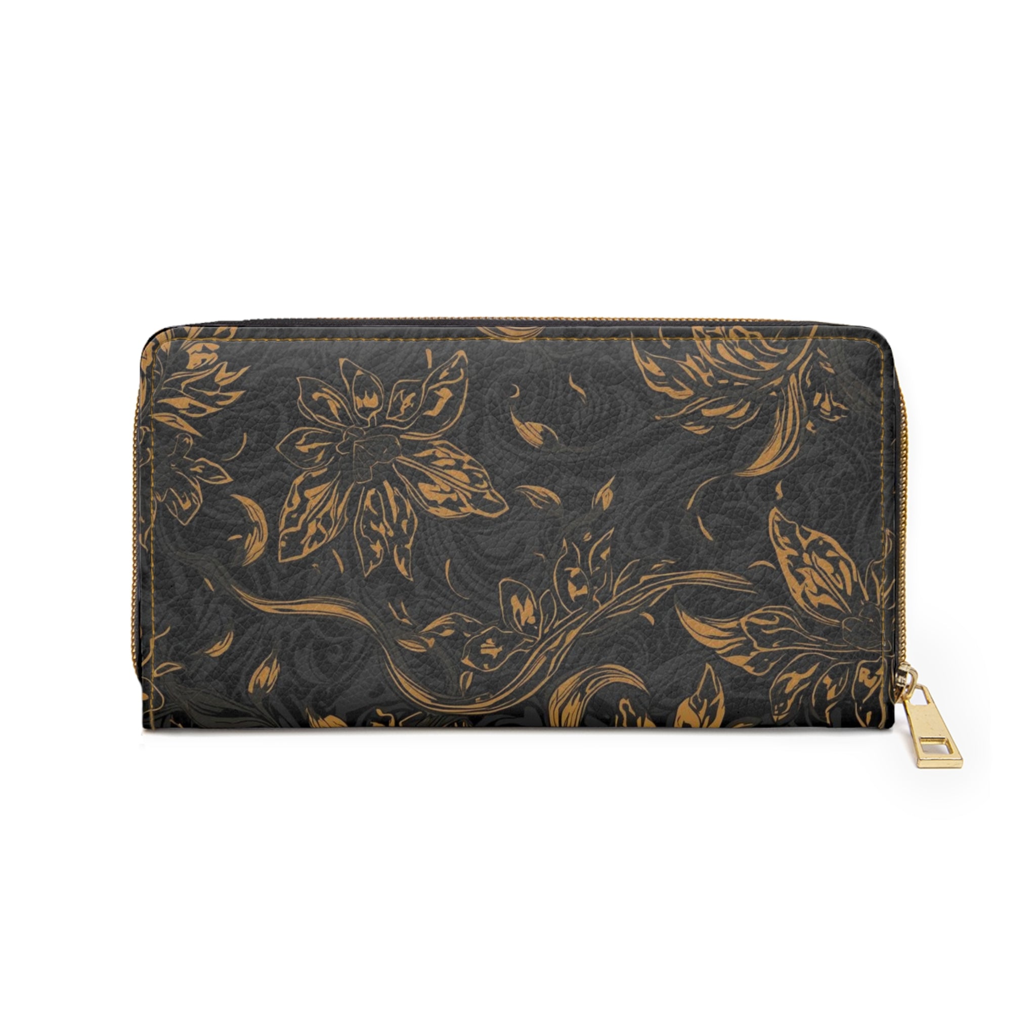 Elegantes Portemonnaie mit floralem Reißverschluss,