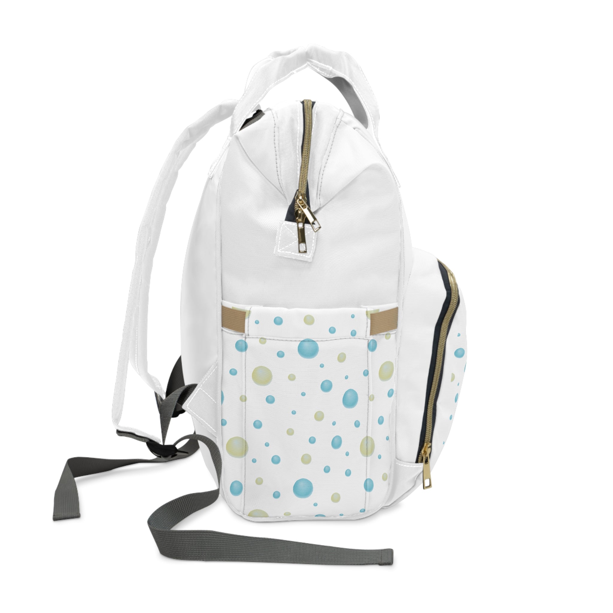 Fun Dot multifunktionaler Wickelrucksack für Eltern weiß Seitenansicht