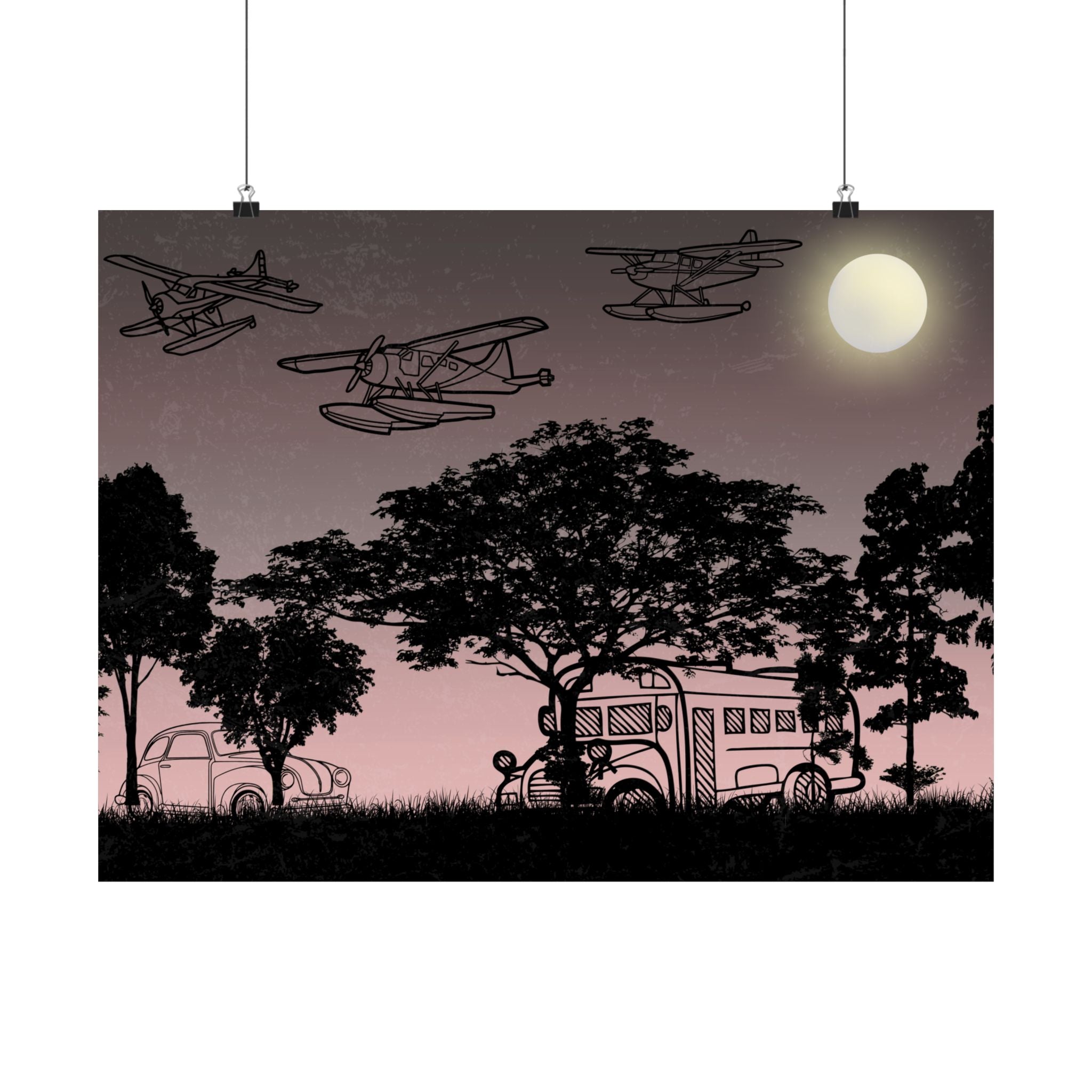 Schatten Vintage Flugzeug Wand Kunstdruck Poster