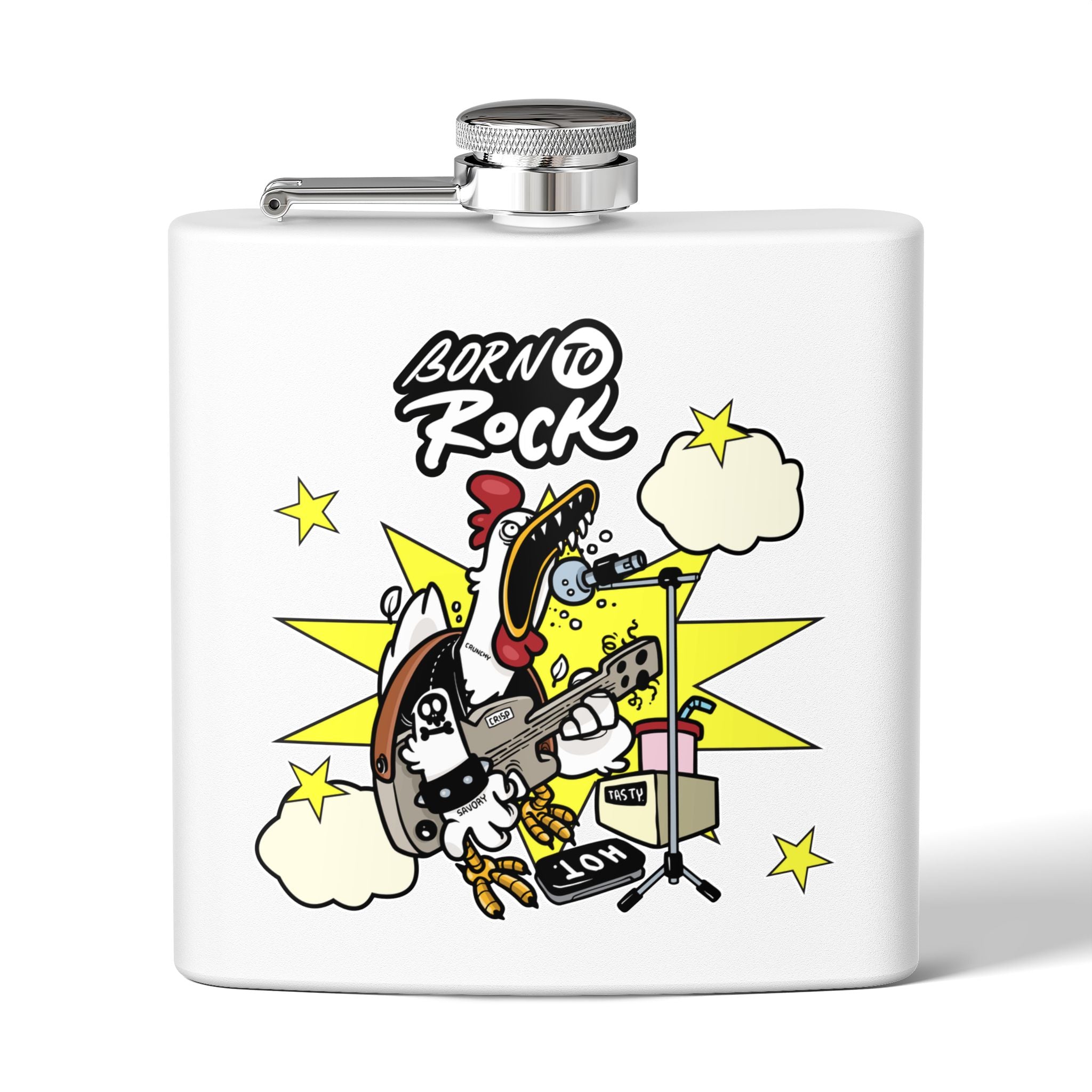 Edelstahl-Flachmann „Born to Rock 170 ml Party zum Thema Musik