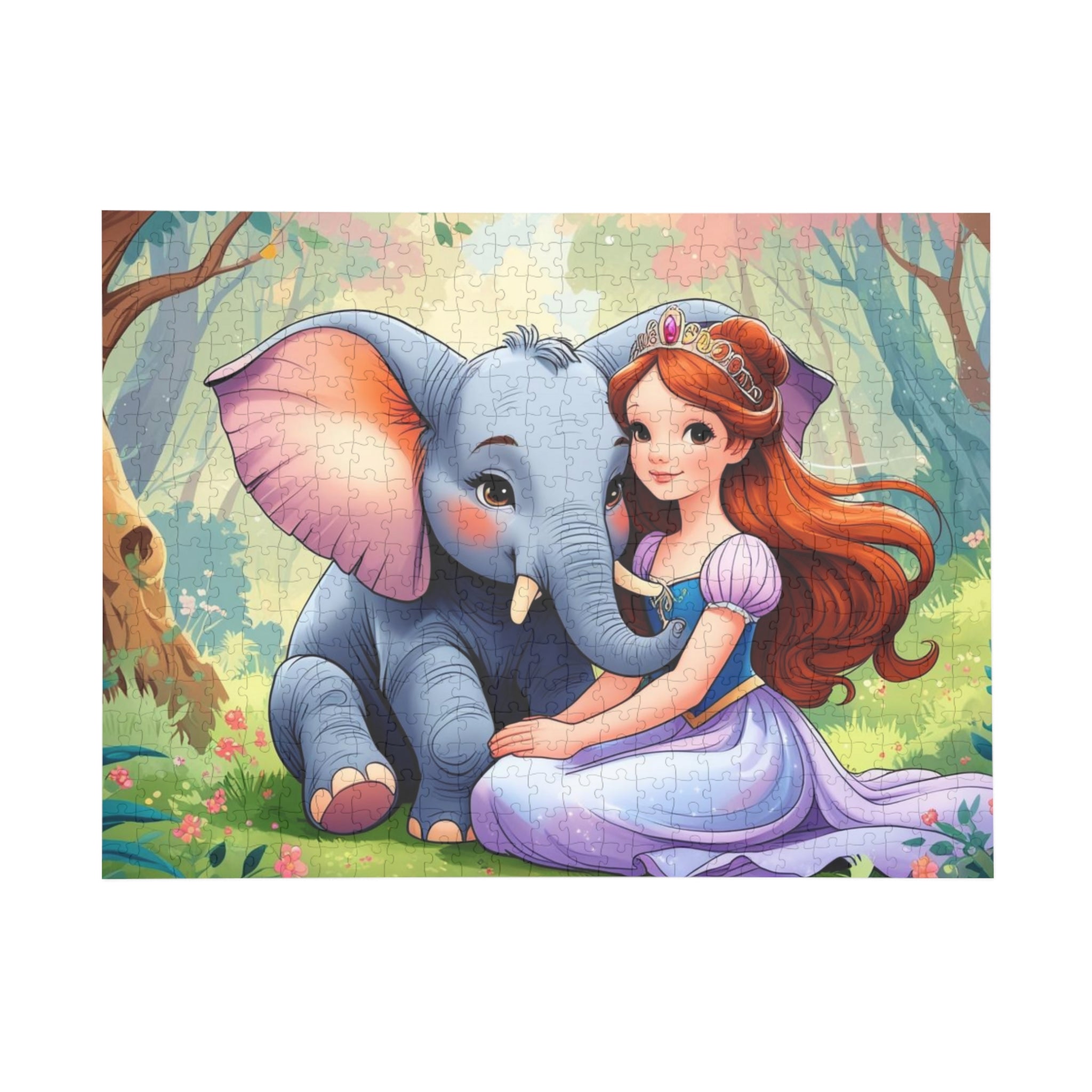 Bezauberndes Prinzessinnen- und Elefanten-Puzzle für Kleinkinder