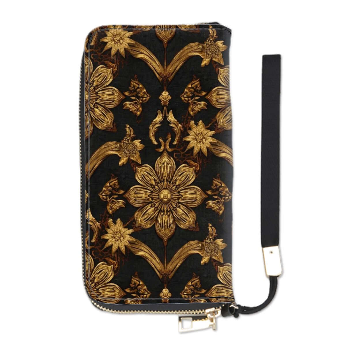 Clutch-Geldbörse für Damen mit floralem Muster, aus PU, 4,1"x7,9", doppelseitiger UV-Druck, hohe Kapazität, elegante Brieftasche