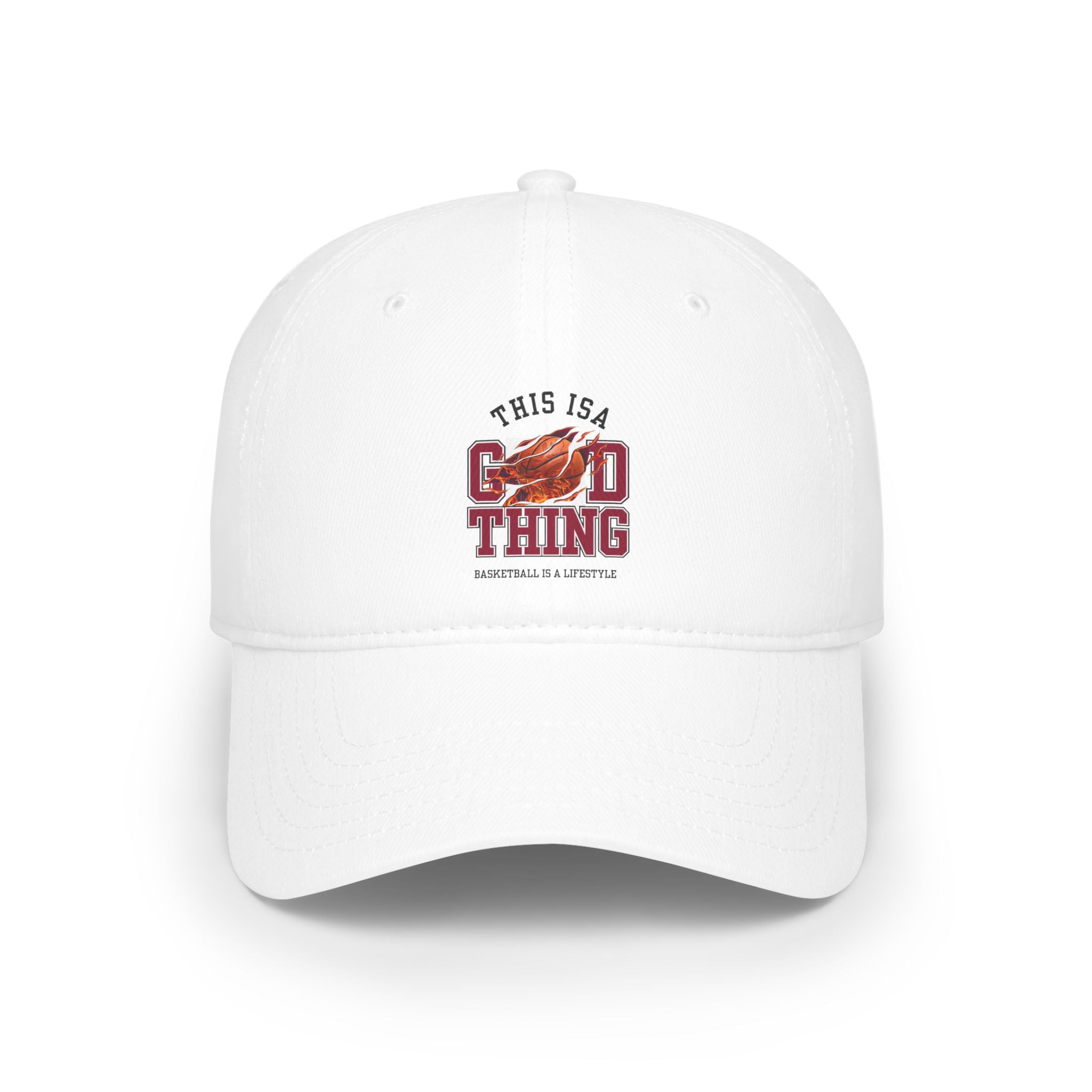 Low Profile Baseball Cap n der Farbe Weiß mit ein Design
