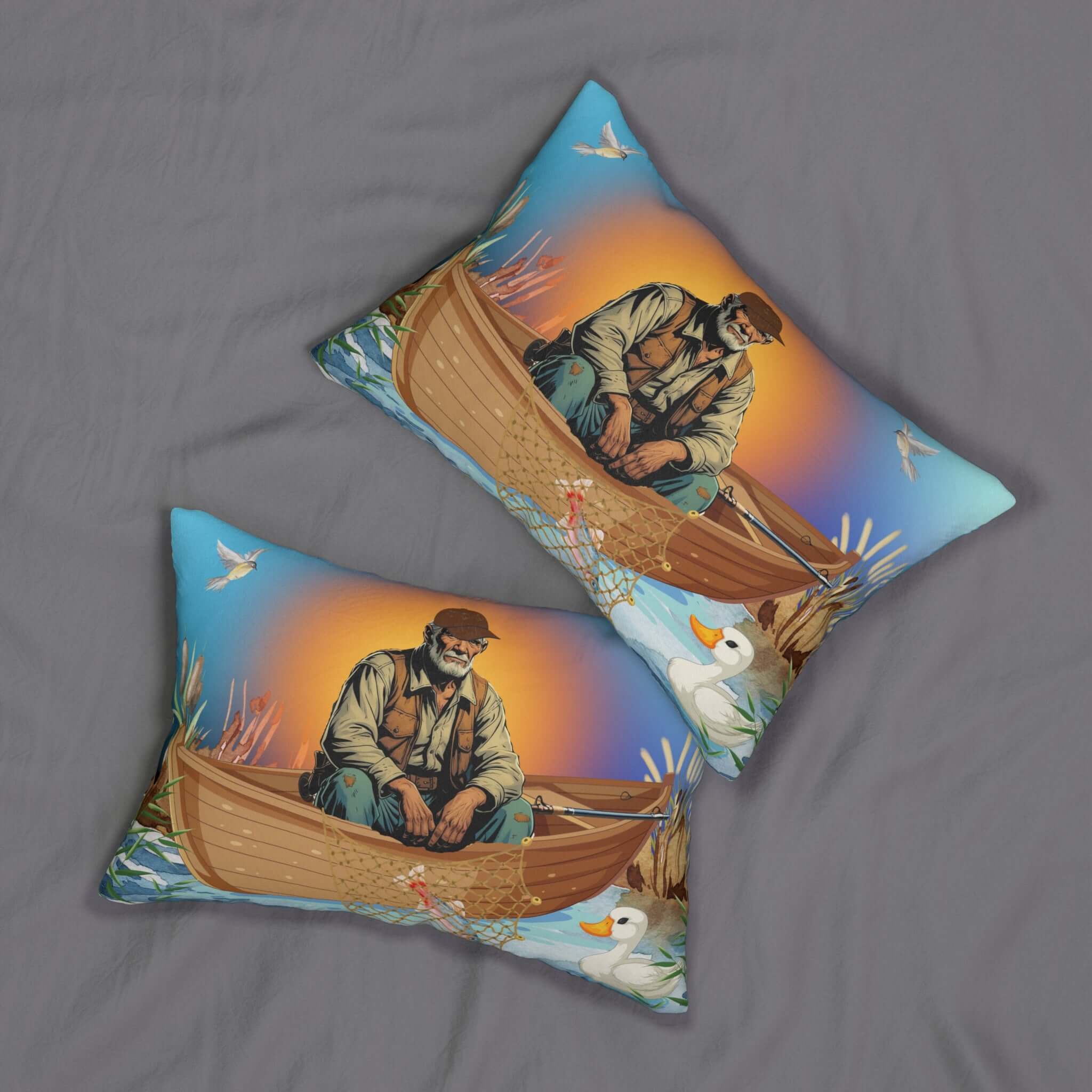 Details für Lendenkissen Fischer im Ruderboot