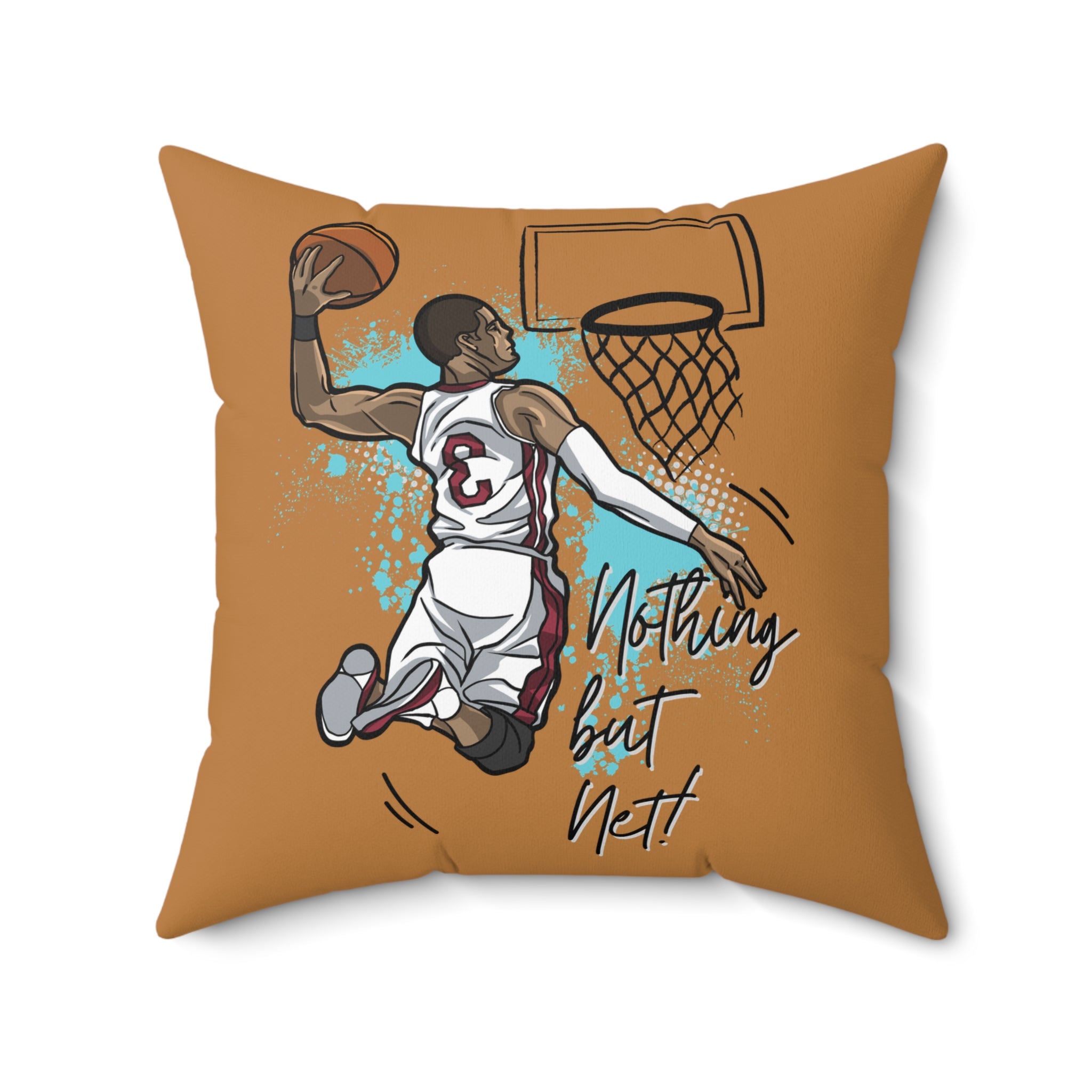 Basketball-Kissen, Sport-Dekor-Kissen in Hellbraun
