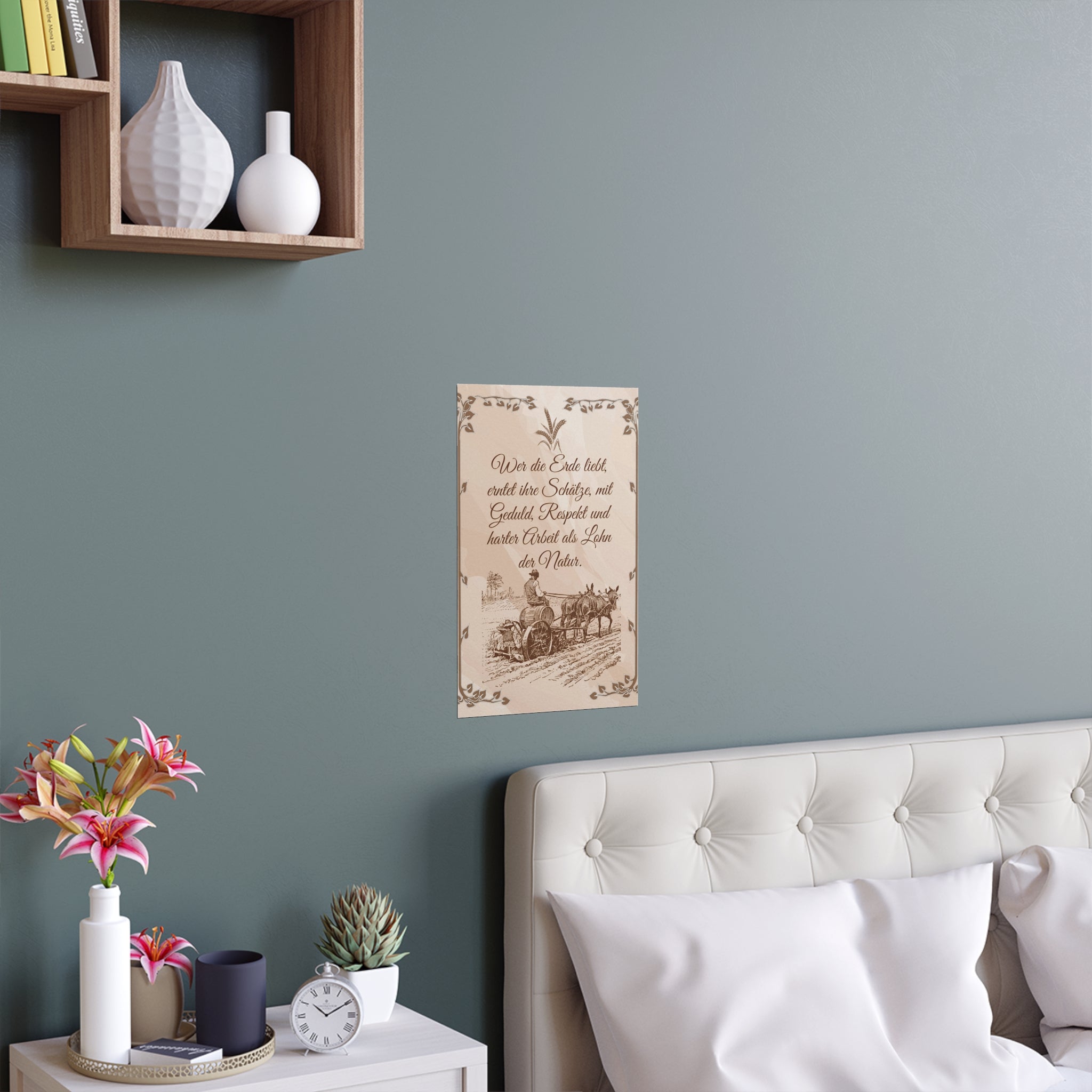 Silk Poster - Bauernspruch with Bauerliche Motiven Design an die Wand