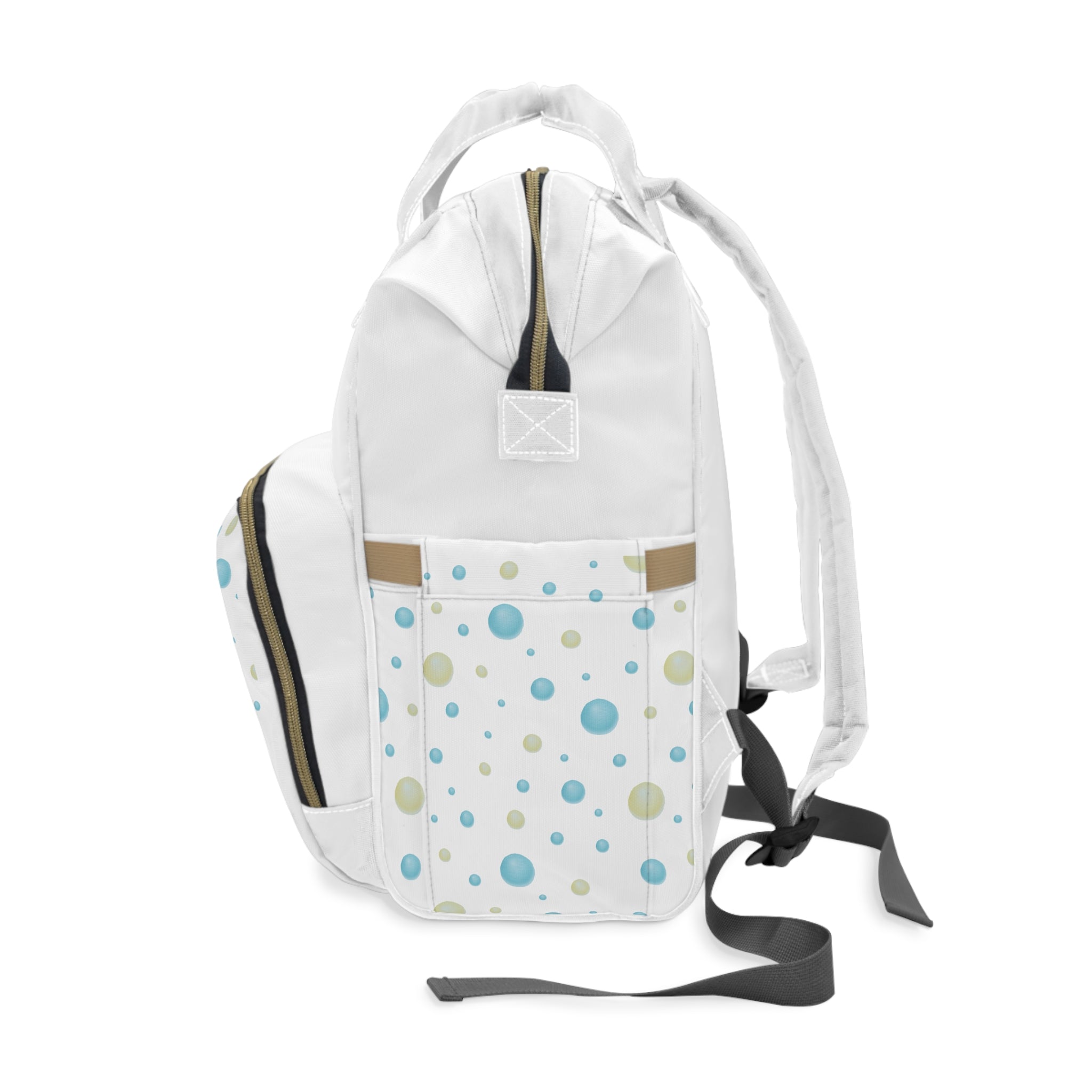 Fun Dot multifunktionaler Wickelrucksack für Eltern weiß Seitenansicht