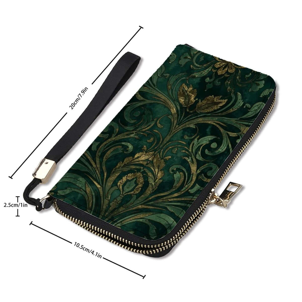 Clutch-Geldbörse für Damen aus PU mit Blumendesign, 4,1"x7,9" Größe, doppelseitiger UV-Druck, inkl. Aufbewahrungsbeutel-Set (2 Stück)