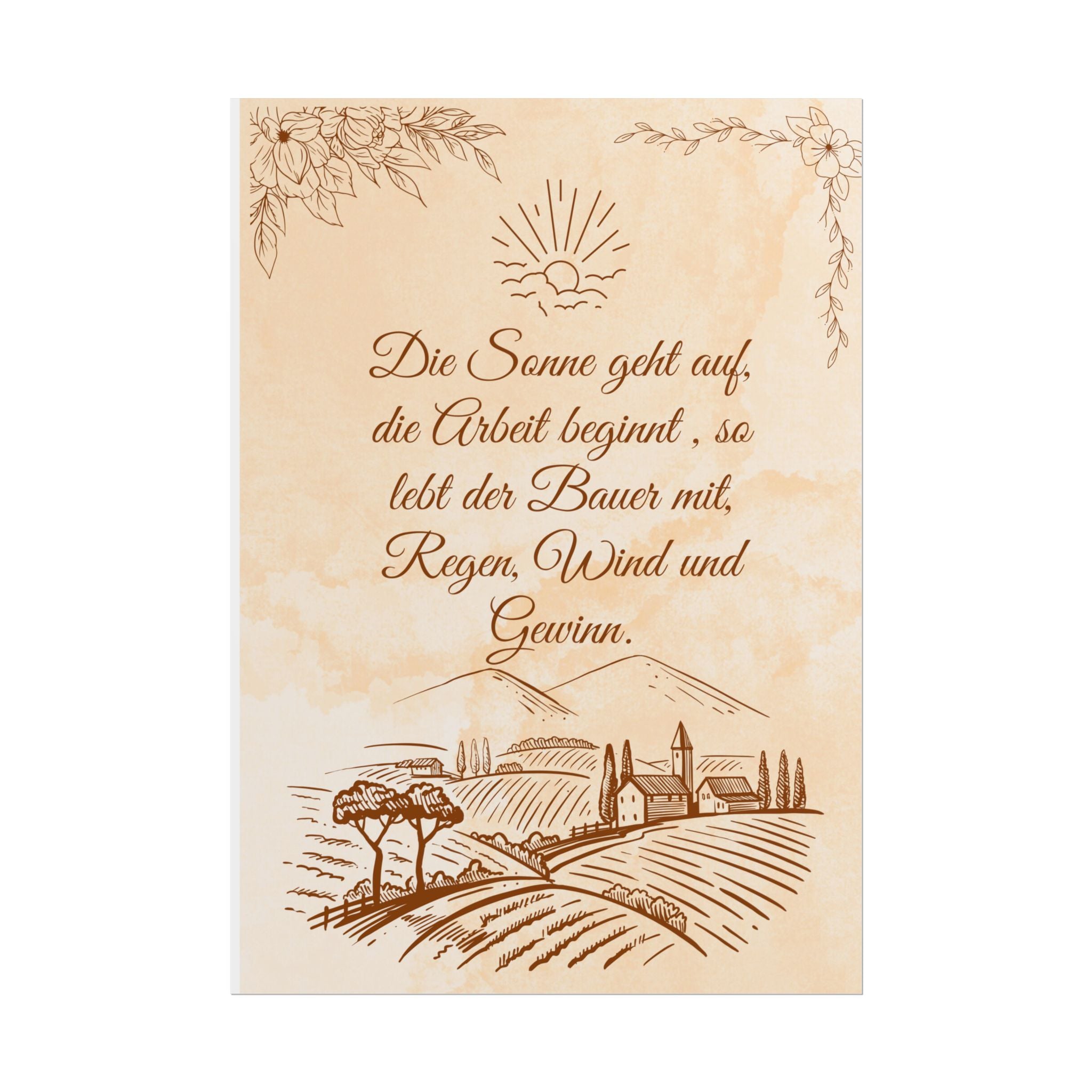 Silk Poster - Bauernspruch with Bauerliche Motiven Design