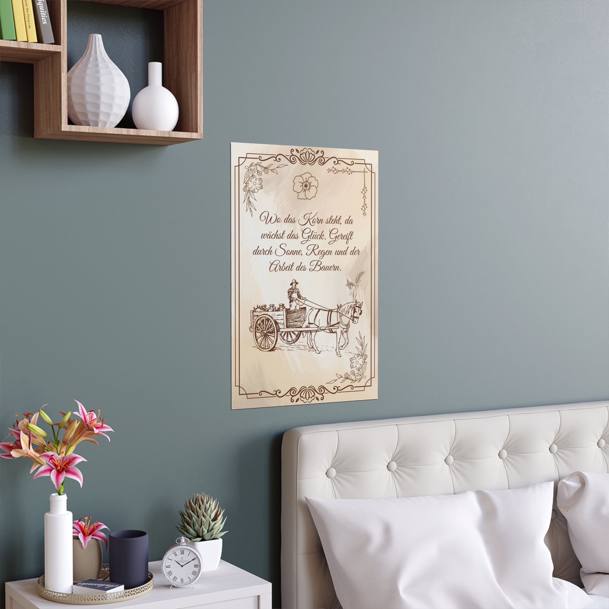 Bezaubernde Wandkunst aus Seide, Vintage-Poster für die Inneneinrichtung mit ein Spruch