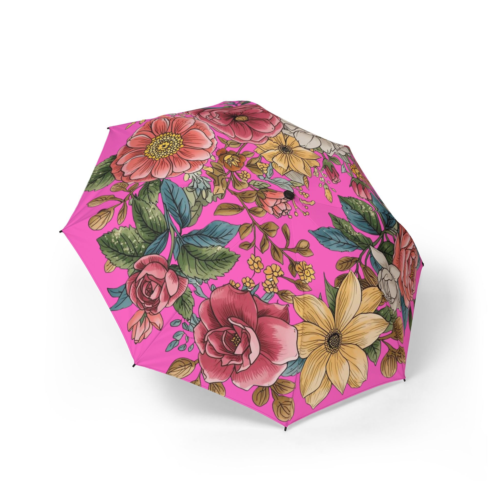 Faltbarer Regenschirm mit Blumendruck