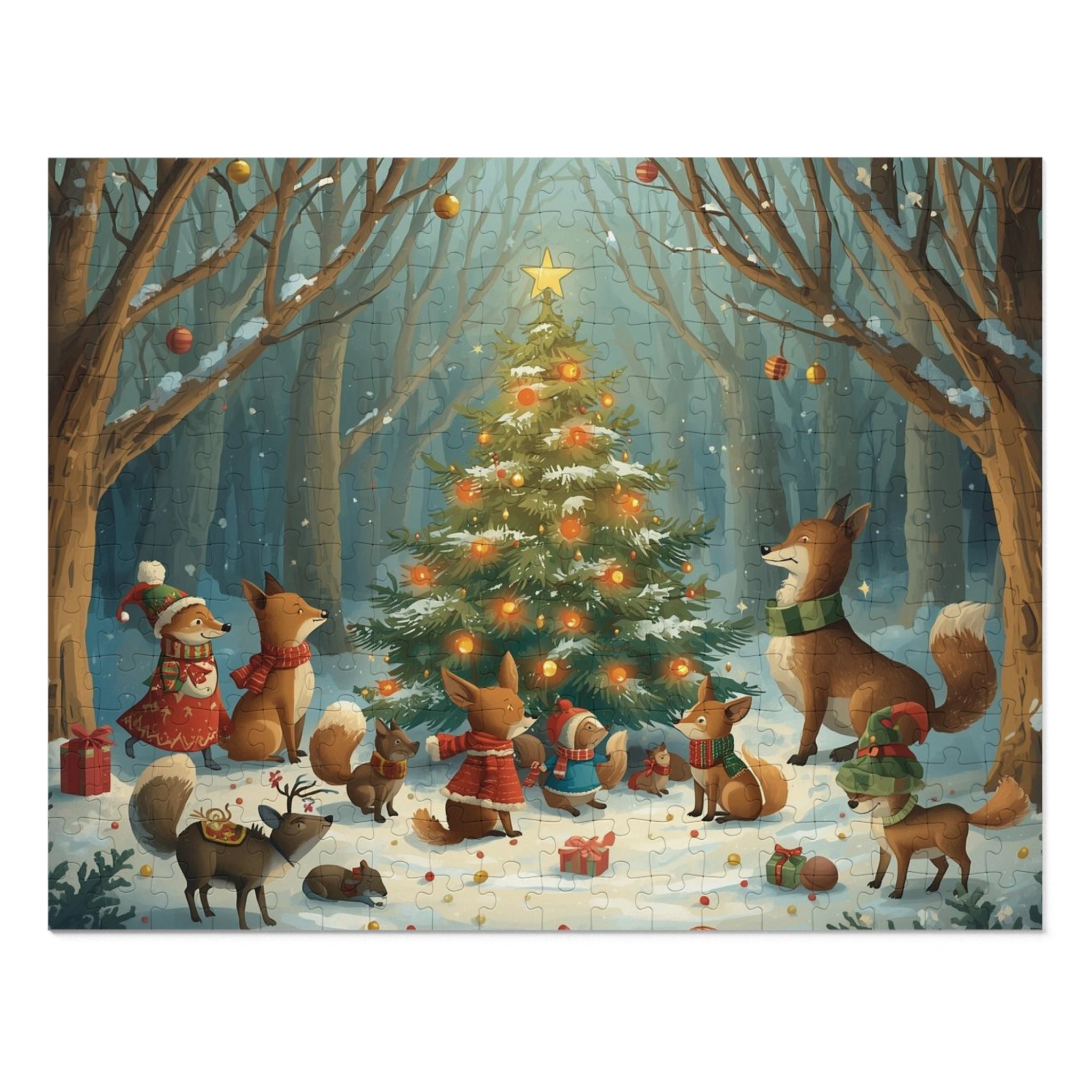 Festliches Winter-Puzzle für Familienspaß