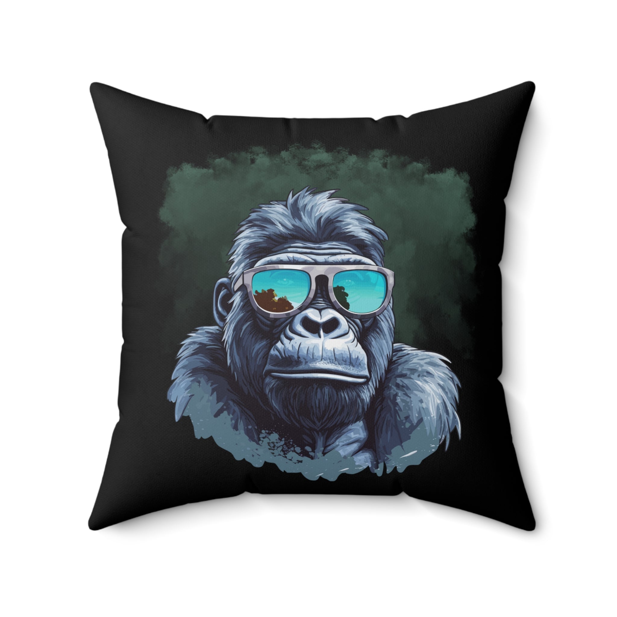 Chilliges Gorilla Quadratkissen, Tierdekor, Lustiger Wohnakzent Schwarz