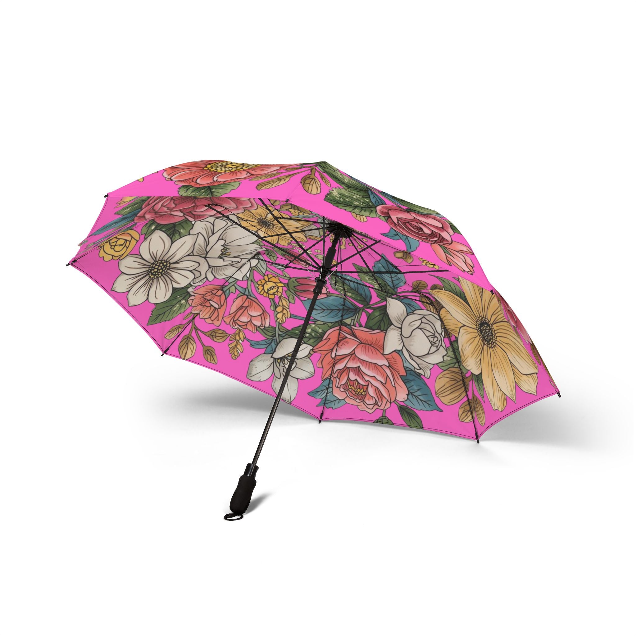 Faltbarer Regenschirm mit Blumendruck