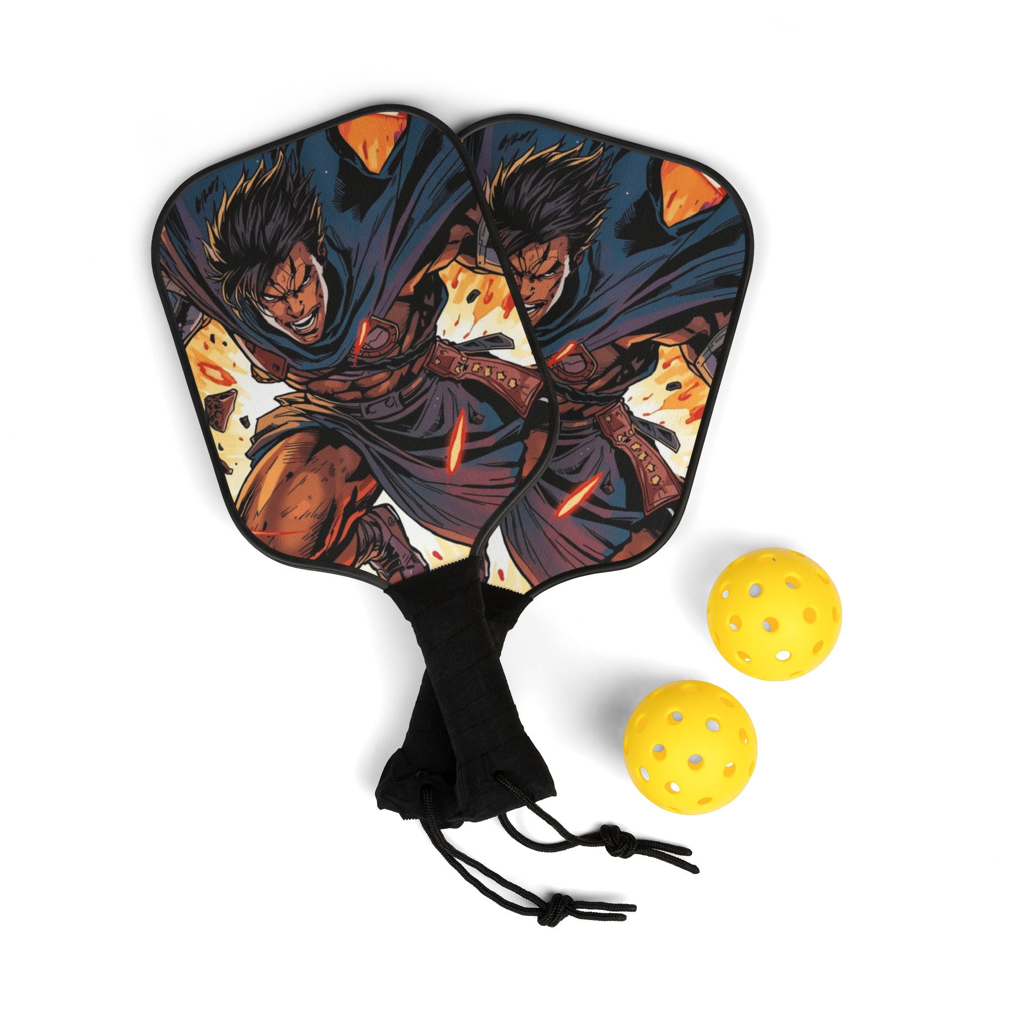 Pickleball-Schläger-Set mit auffälligem Design zwei Schläger und  zwei Bälle