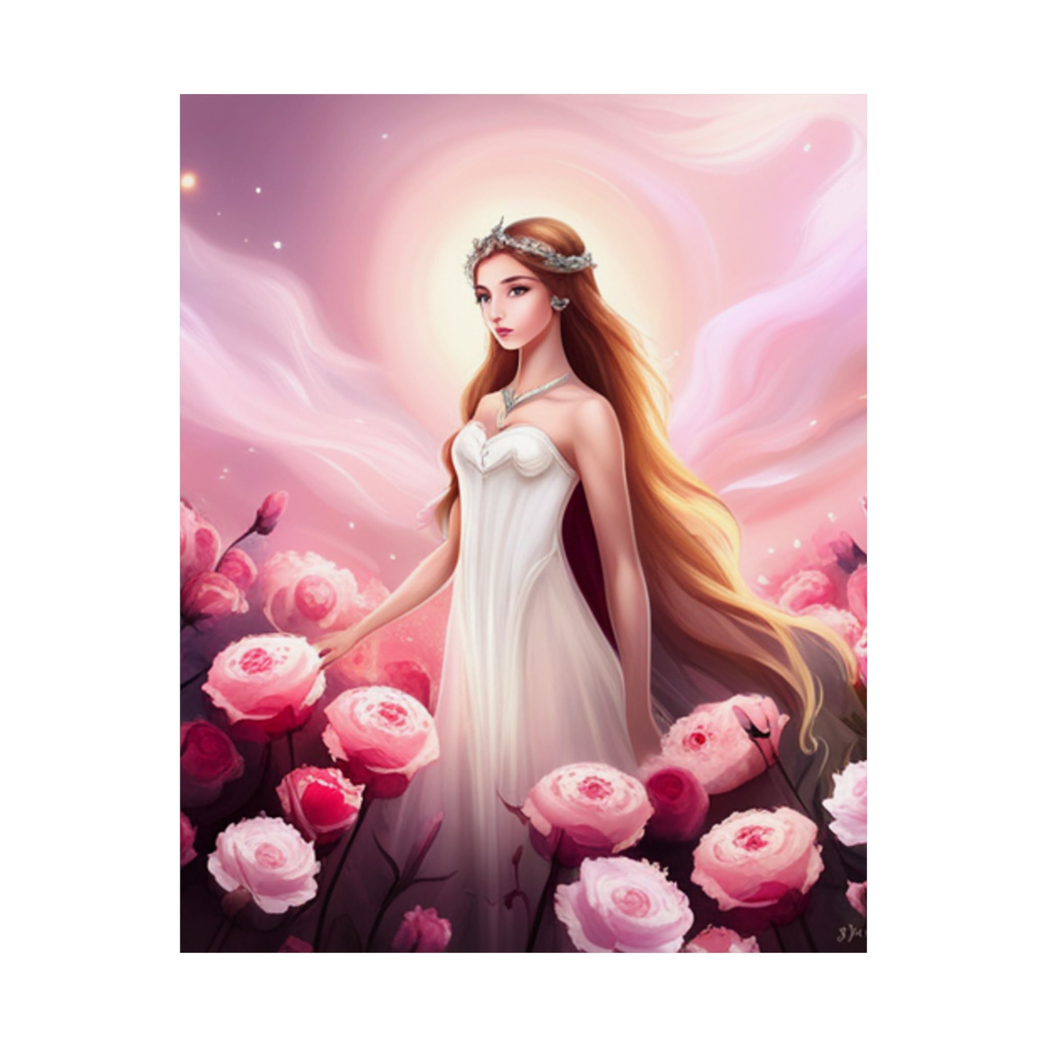 Wunderliches Feen-Satin-Poster, Ätherischer Kunstdruck