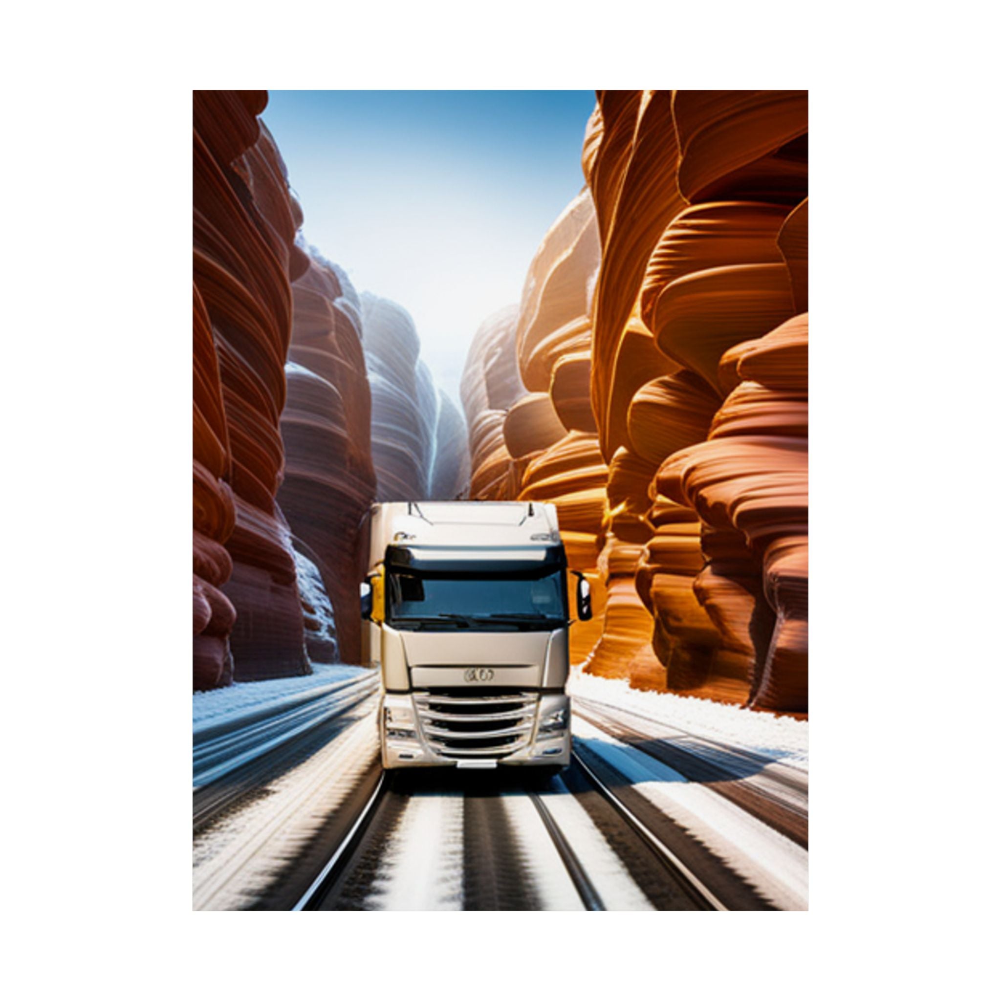Satin Poster Kunst, Truck Landschaft Wanddekoration Fantasie Bild