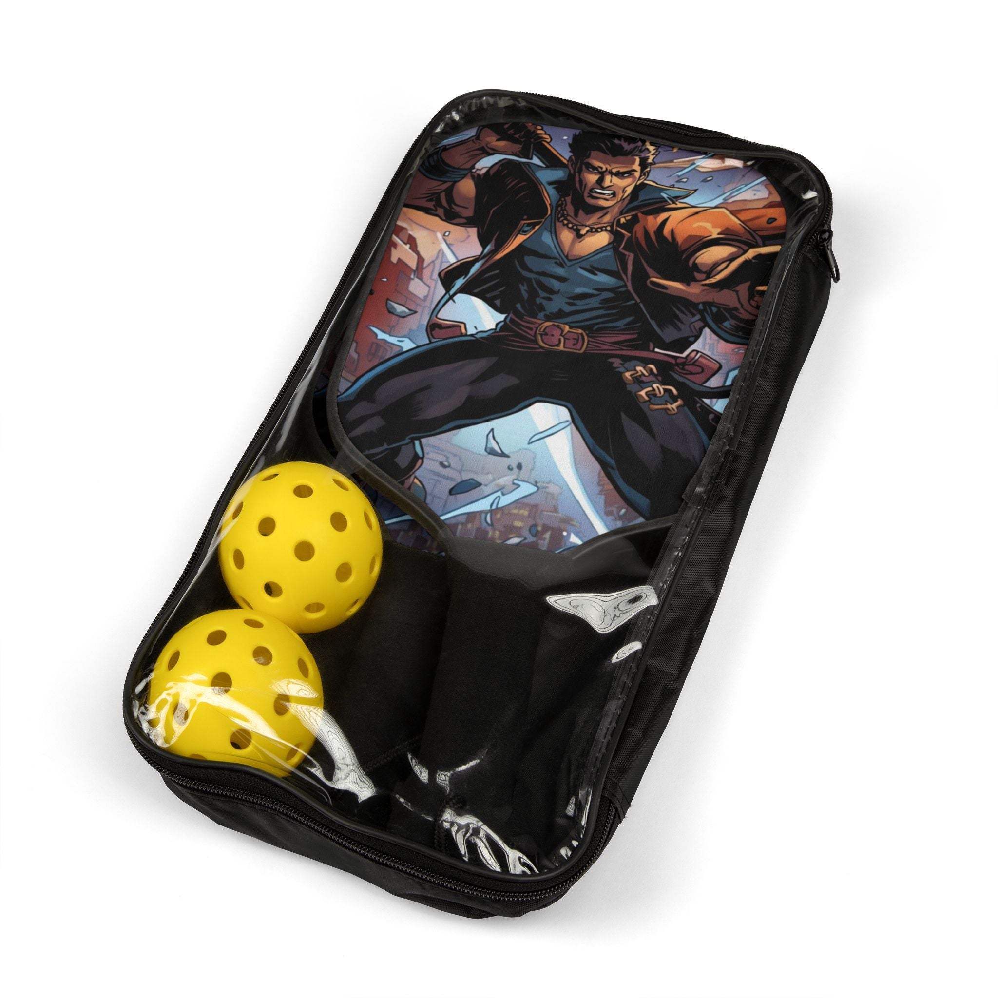 Pickleball-Schläger-Set mit Grafikdruck in einer Verpackung